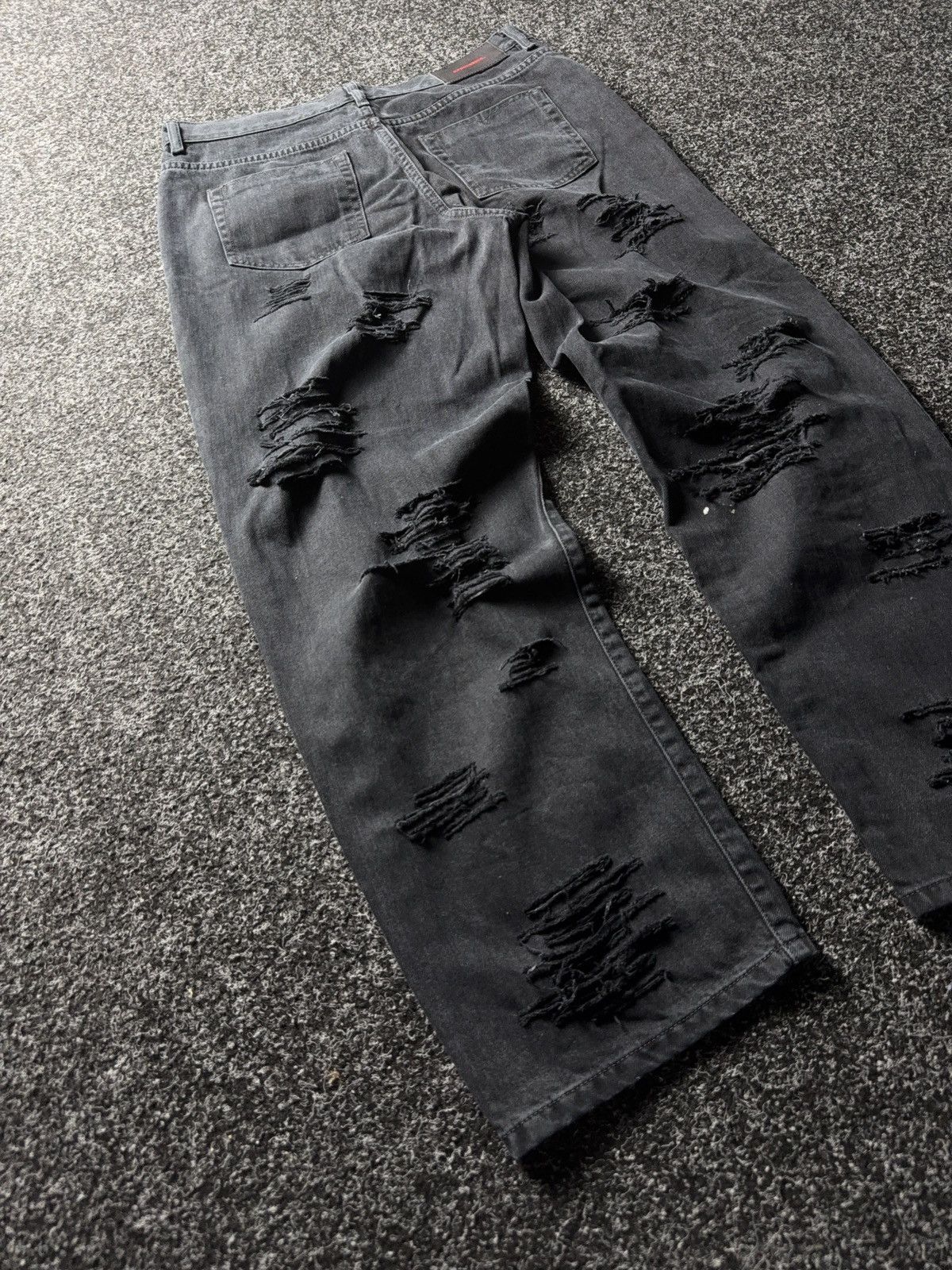 Diesel Luxury Y2K Diesel Niclah Heavy Distressed Washed Black Jeans Size 31" - 13 Thumbnail
