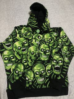 Green skull hot sale hoodie supreme