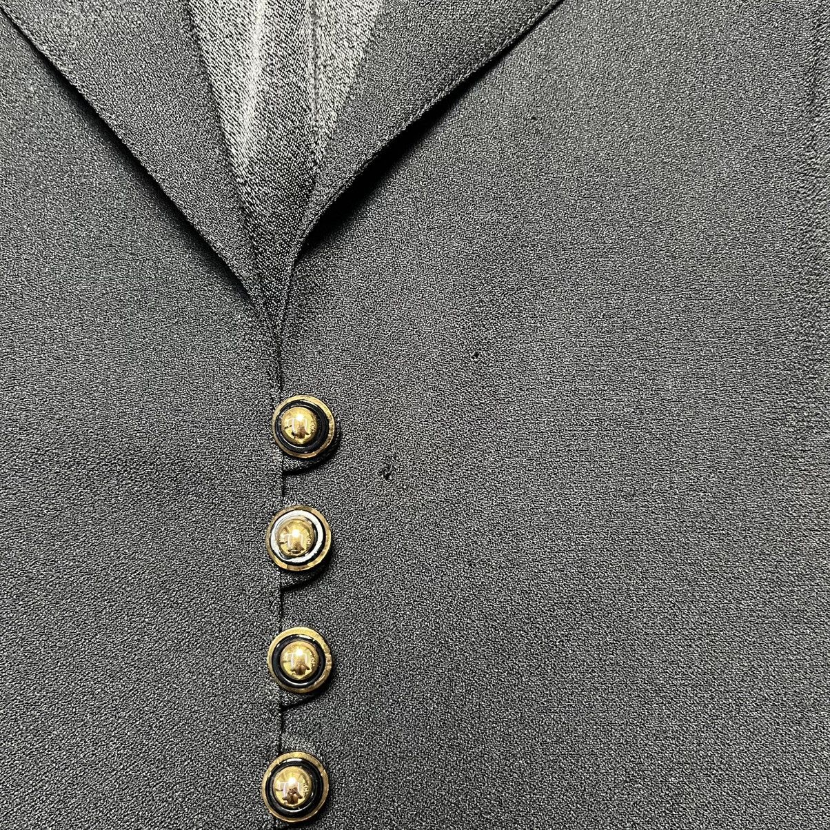 Saint Laurent Paris Vintage 70s Yves Saint Laurent Paris Black Blouse Shirt YSL Size M / US 6-8 / IT 42-44 - 5 Thumbnail