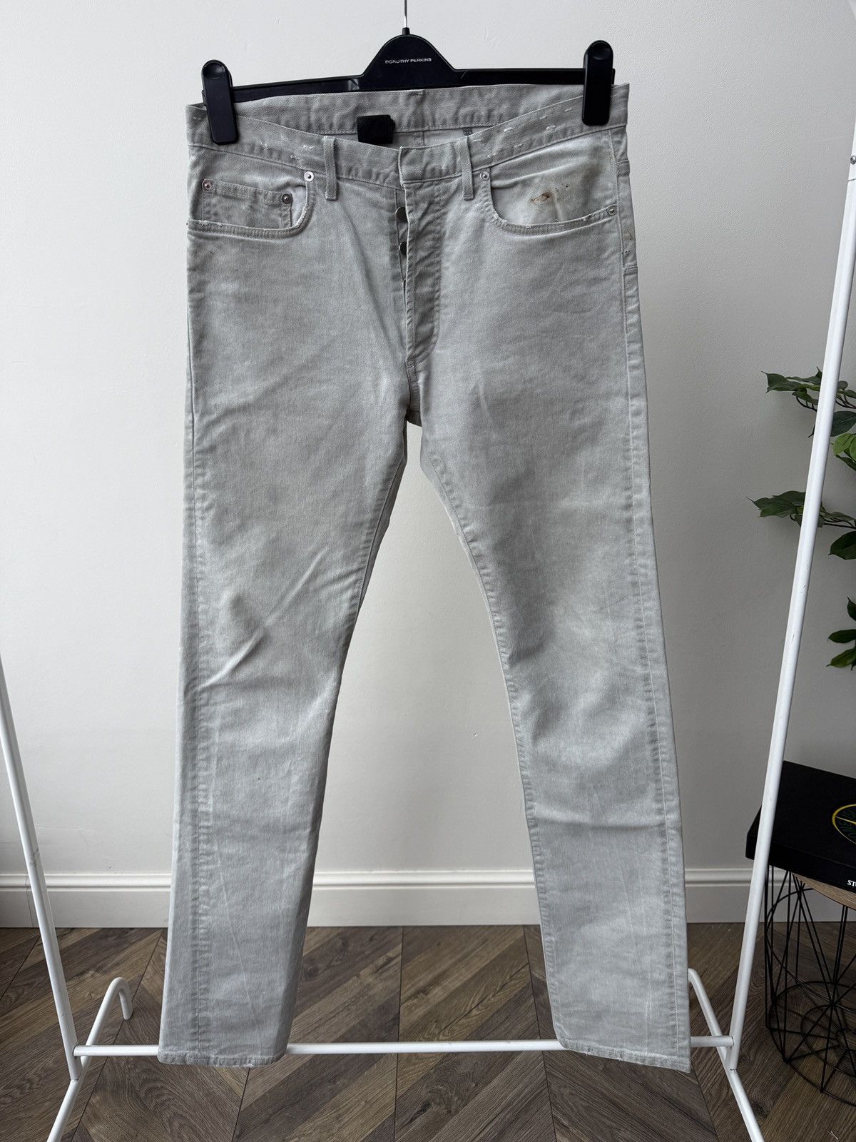 Vintage Christian Dior Jeans Grey Slim Fit Stretch