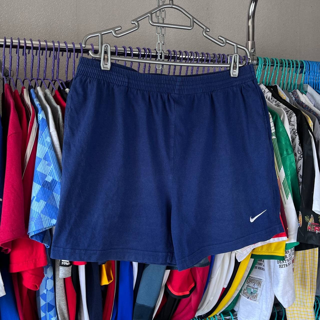 Nike Vintage 90s Nike Navy Blue Cotton Shorts Small Logo Size US 36 / EU 52 - 2 Thumbnail