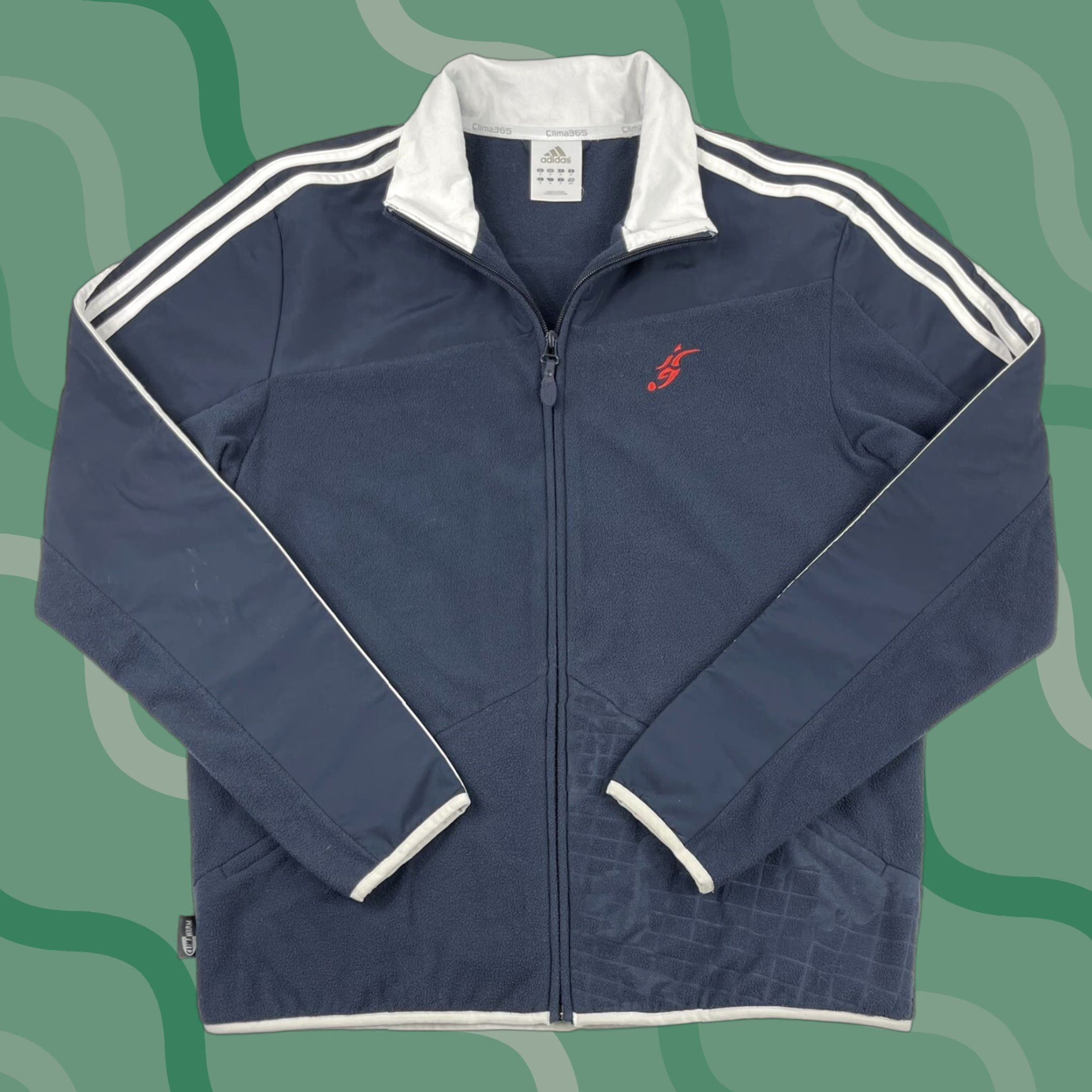 Adidas Adidas Mens Windbreaker Jacket Zip Full Hoodie Striped Blue M Size US M / EU 48-50 / 2 - 1 Thumbnail