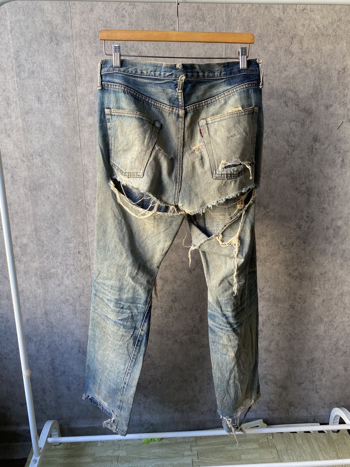 Denime Denime Japan Thrashed Distressed Selvedge Denim Size US 30 / EU 46 - 5 Thumbnail
