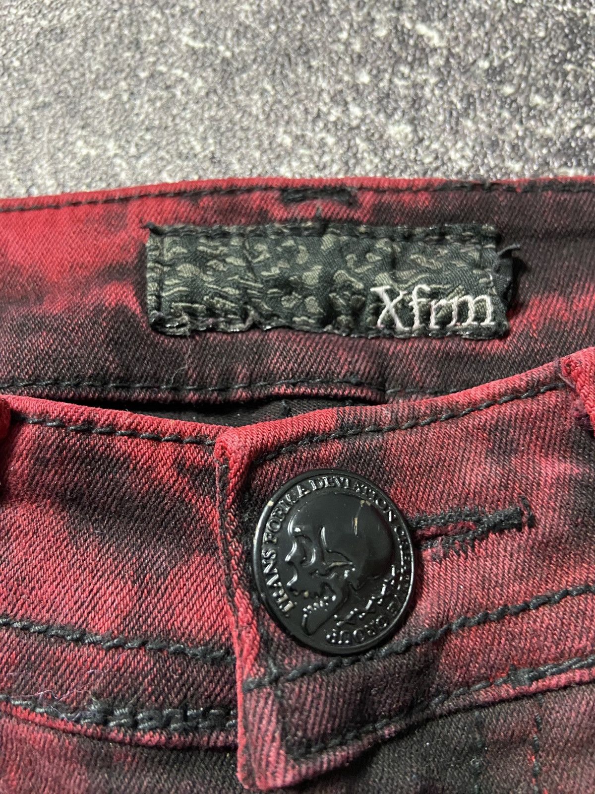 If Six Was Nine Xfrm blood red punk stretch jeans Size 29" - 4 Thumbnail