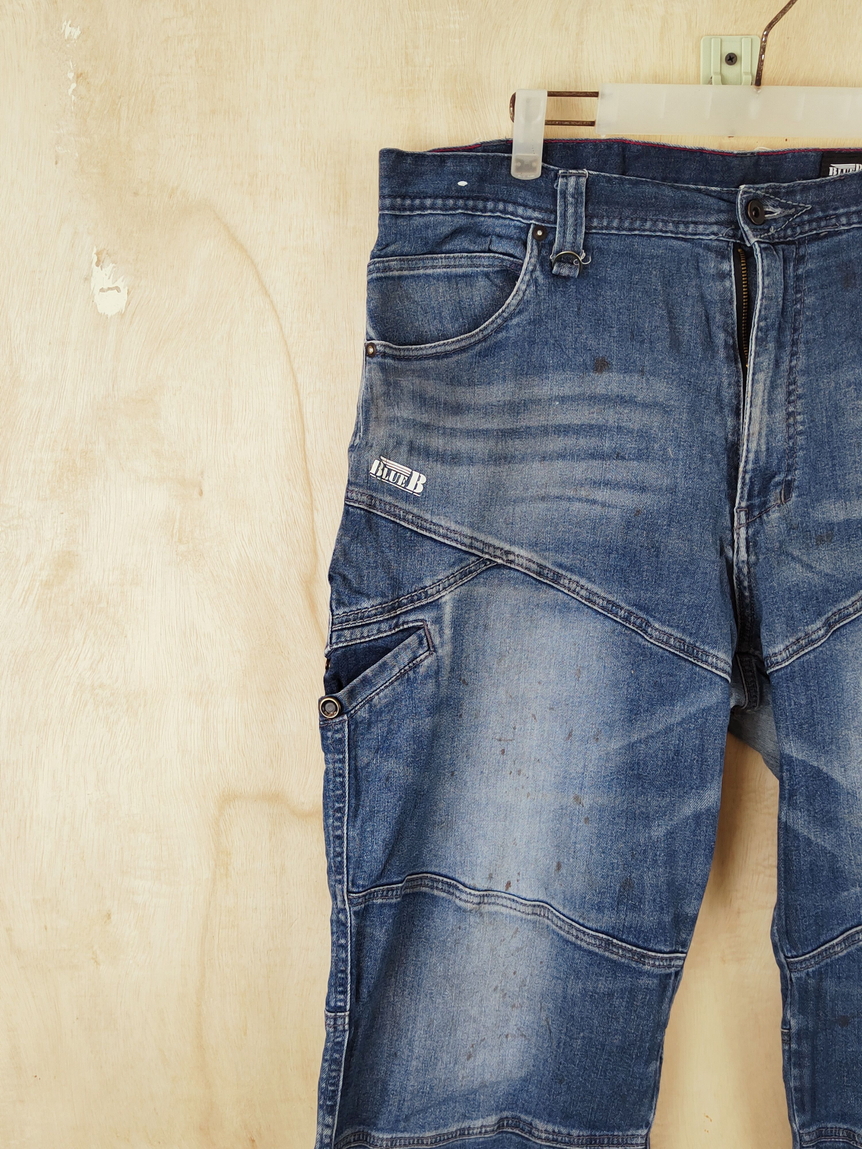 Japanese Brand BlueB Blue Distressed vintage Ripped Jeans #S2527 Size US 38 / EU 54 - 4 Thumbnail