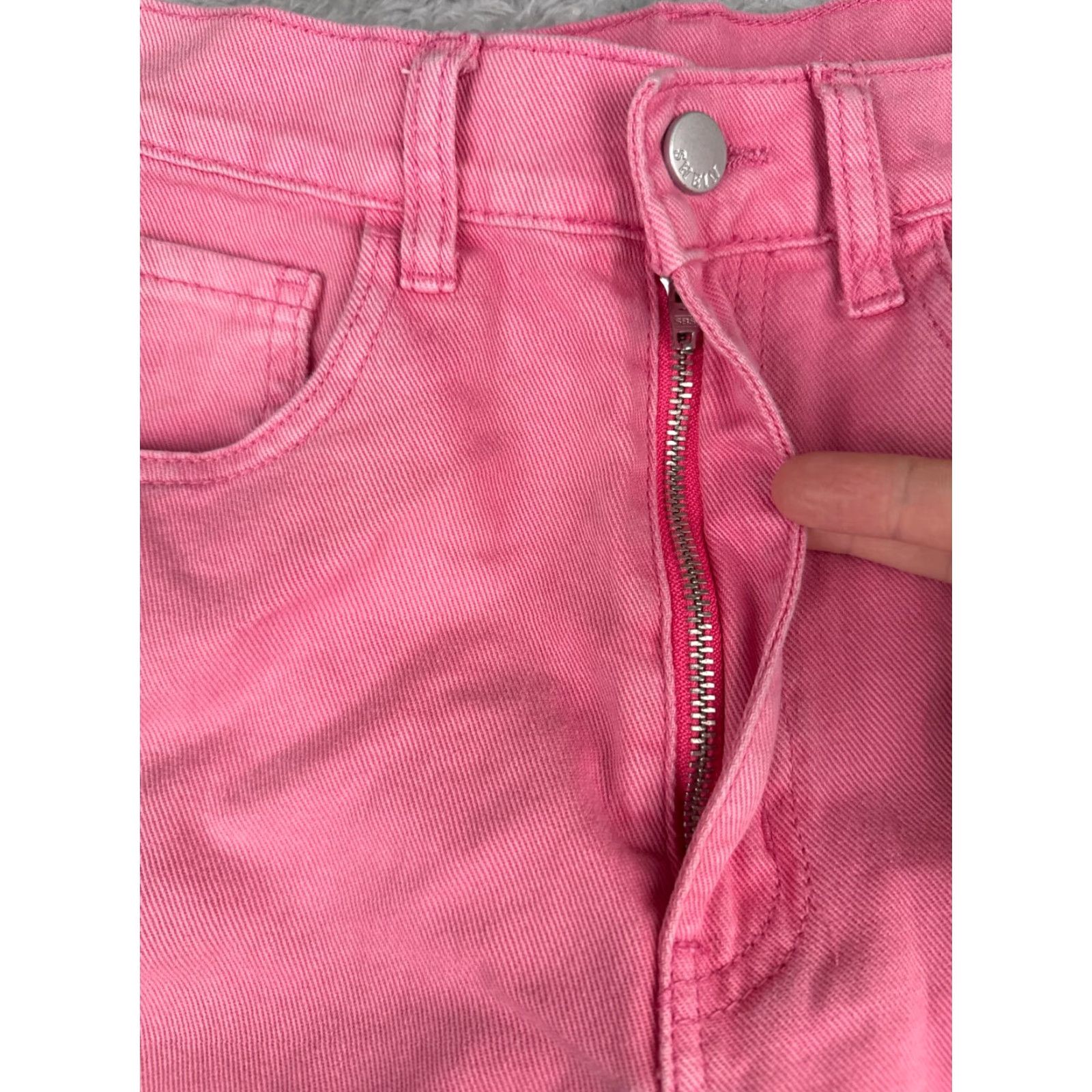Shein Shein Jeans Women 27 Pink Wide-Leg High Rise Cotton Blend Raw Hem 27x32 Size 27" / US 4 / IT 40 - 5 Thumbnail