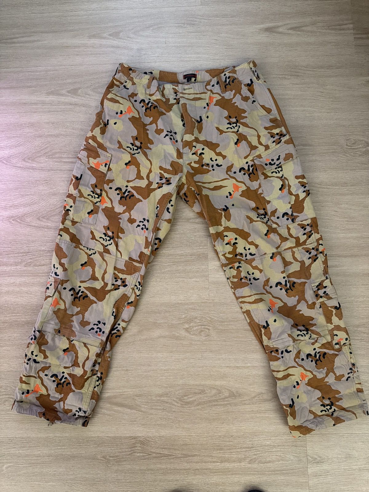 CLOT Clot Beige and Orange Camo Cargo Pants Size US 33 - 1 Thumbnail
