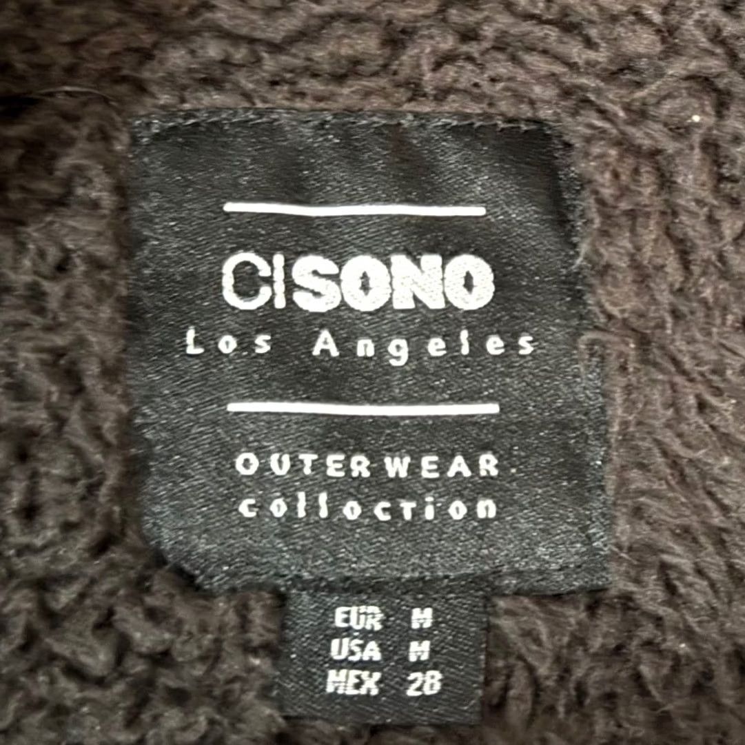 Vintage Cisono Los Angeles Sherpa Hoodie M Charcoal Gray Cropped Cozy Teddy Fleece Jacket Size M / US 6-8 / IT 42-44 - 5 Thumbnail