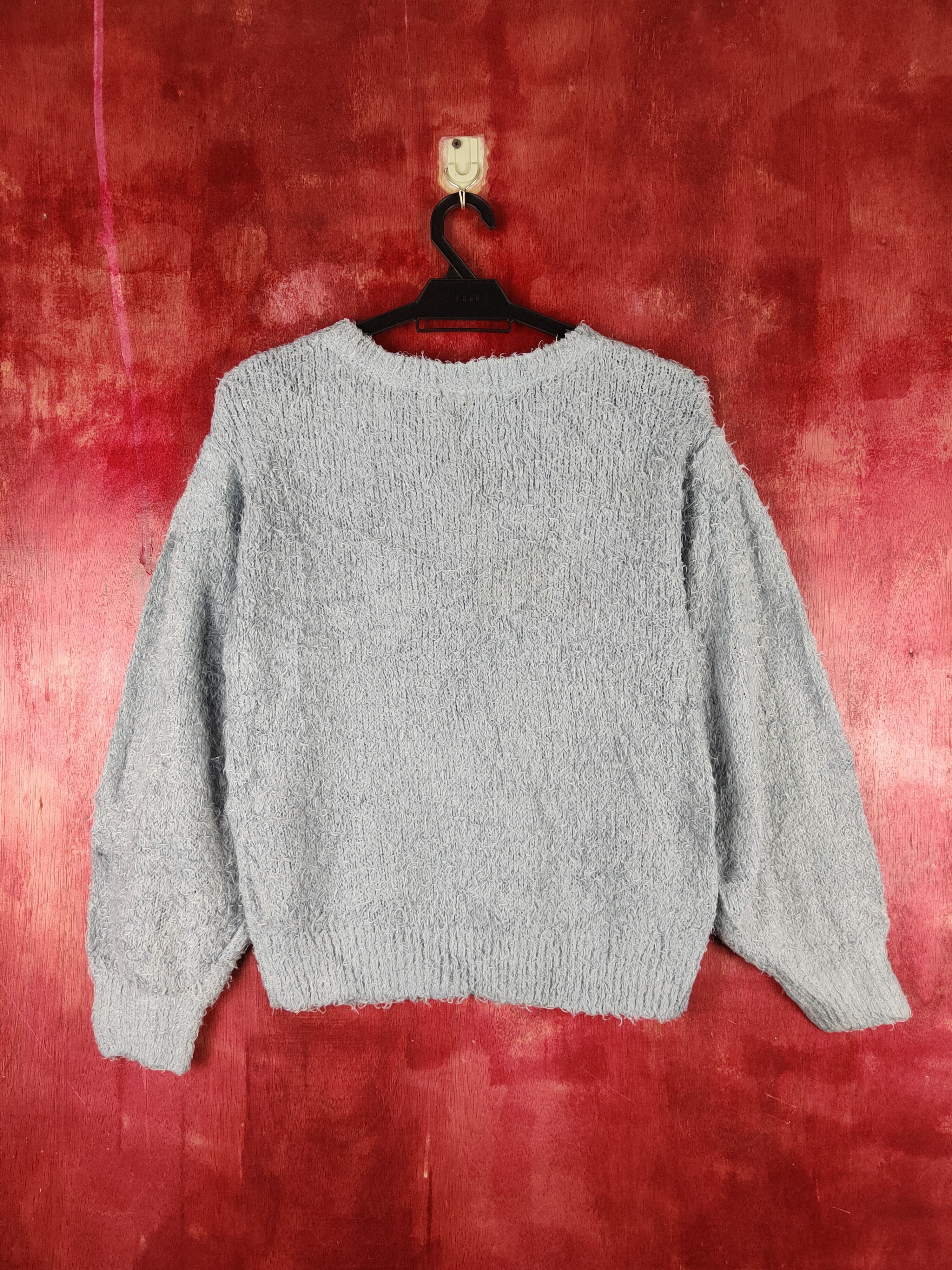 Vintage GU Blue Shag Shaggy Fur Mohair Knitwear #S2162 Size M / US 6-8 / IT 42-44 - 7 Thumbnail