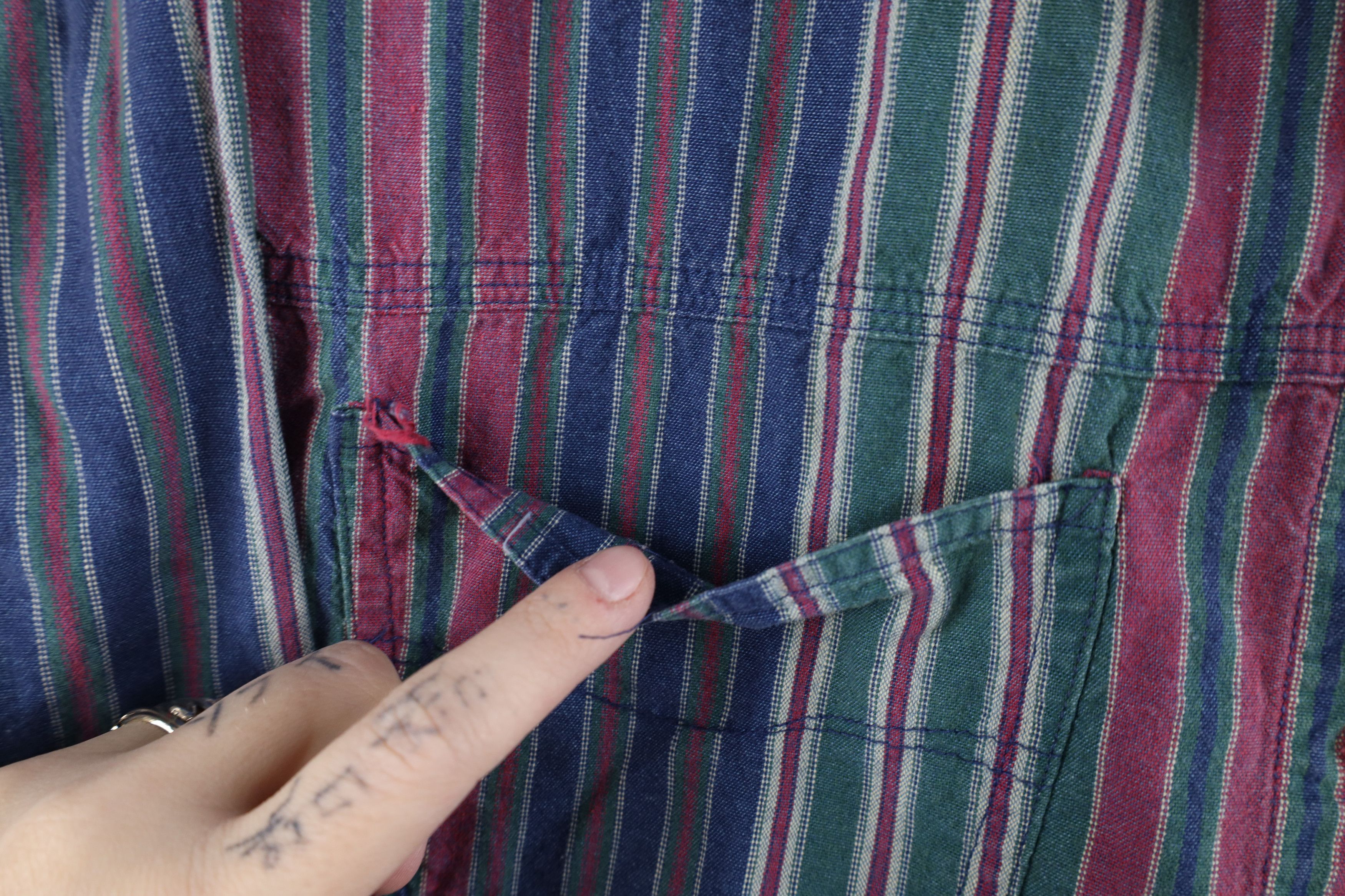 Vintage Vintage 90s Streetwear Striped Collared Button Shirt Size L / US 10 / IT 46 - 6 Thumbnail