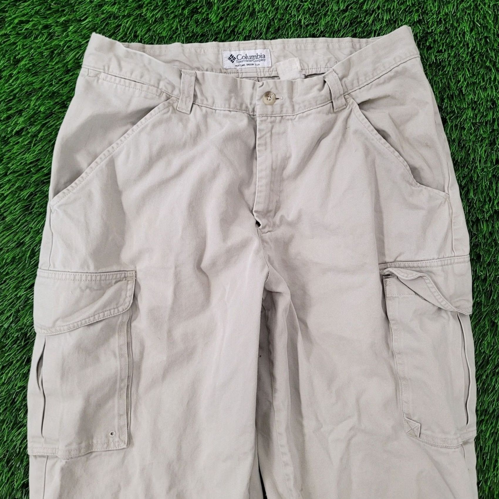 Vintage VINTAGE Columbia Cargo Pants 32x29 Beige Mens Regular 90s Outdoor Utility Retro Size US 32 / EU 48 - 3 Thumbnail