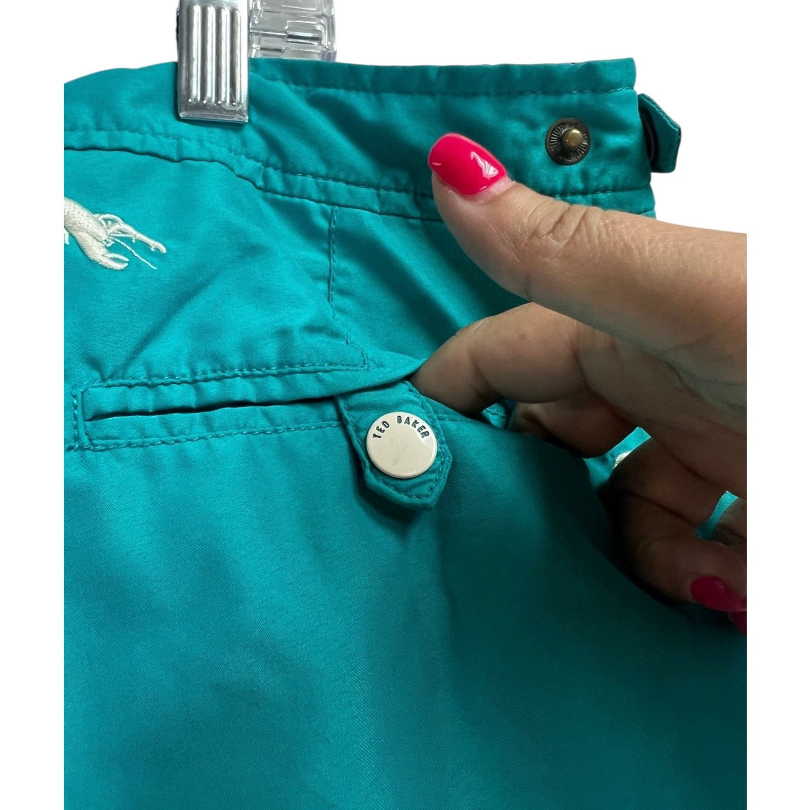Ted Baker Ted Baker London Teal White Lobster Swim Shorts 6 (XXL) Size US 40 / EU 56 - 12 Thumbnail