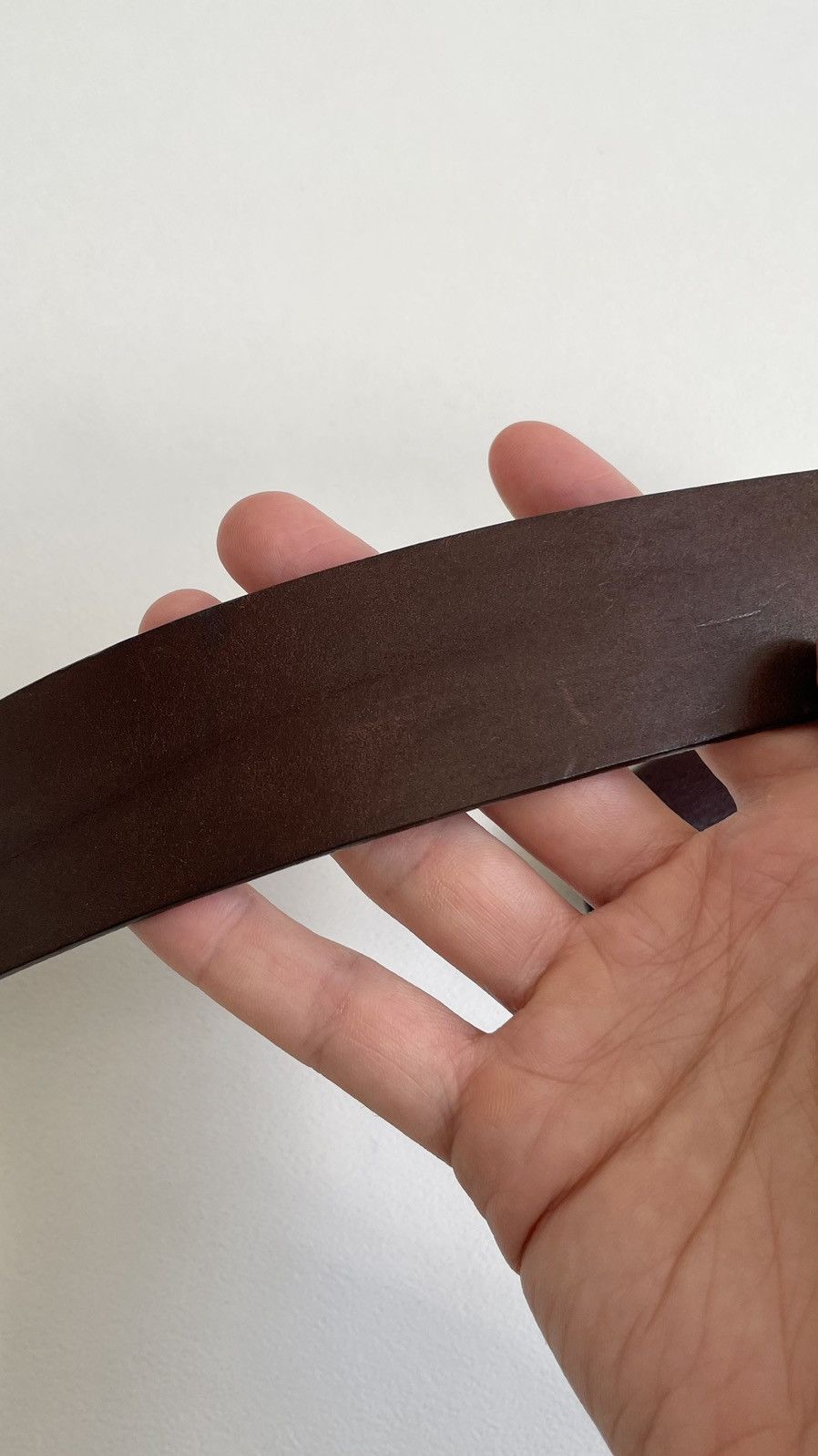 Maison Margiela S/S 11 ‘Woodgrain’ Buckle Leather Belt Size 36 - 16 Thumbnail