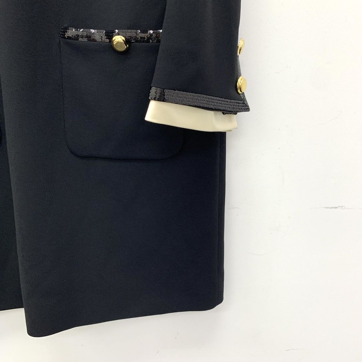 Miu Miu Miu Miu black bow sequin single-breasted long-sleeve dress Size M / US 6-8 / IT 42-44 - 4 Thumbnail