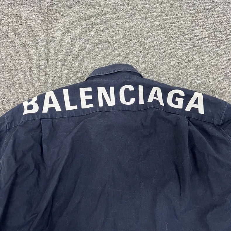 Balenciaga Balenciaga size 37 Washed Old Shirt with Big Logo on the Ba Size US M / EU 48-50 / 2 - 6 Thumbnail