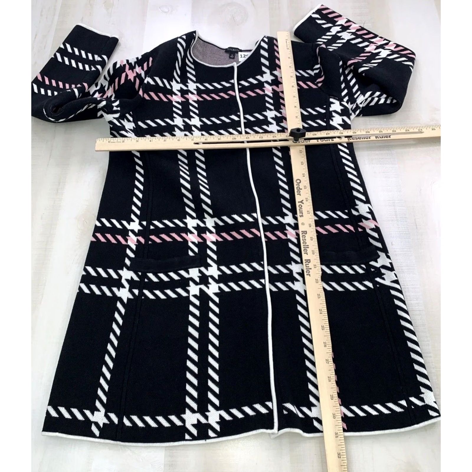 Talbots Talbots Coat Knit Pink White Black Plaid Duster Snap Front Cotton Blend M Womens Medium Size M / US 6-8 / IT 42-44 - 4 Thumbnail