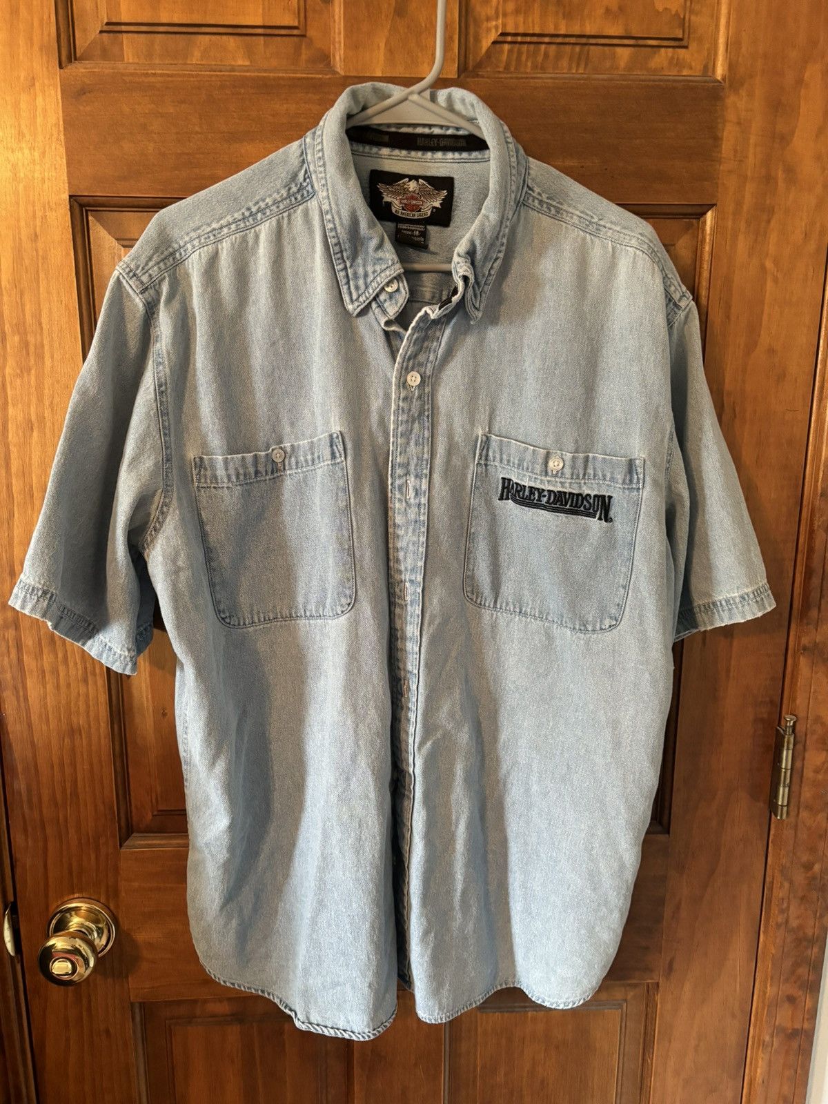 Harley Davidson × Vintage Denim Harley Davidson Button Up Shirt Size US XL / EU 56 / 4 - 1 Thumbnail