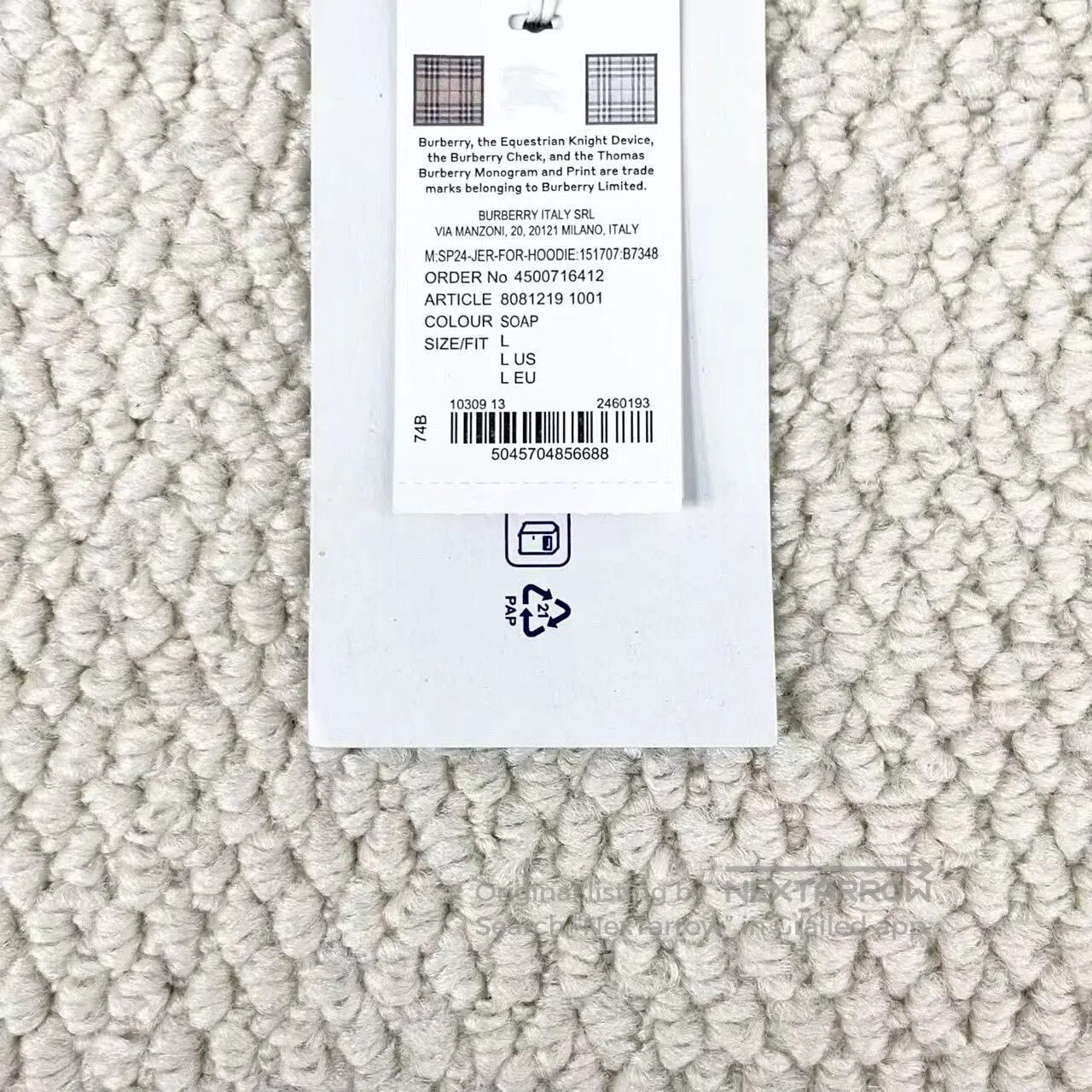 Burberry burberry beige logo hoodie for men and women. Size US L / EU 52-54 / 3 - 4 Thumbnail