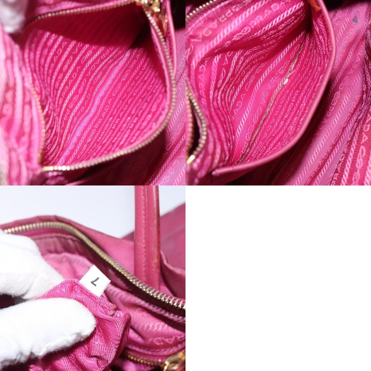 Prada PRADA Hand Bag Nylon Pink Gold Size ONE SIZE - 13 Thumbnail