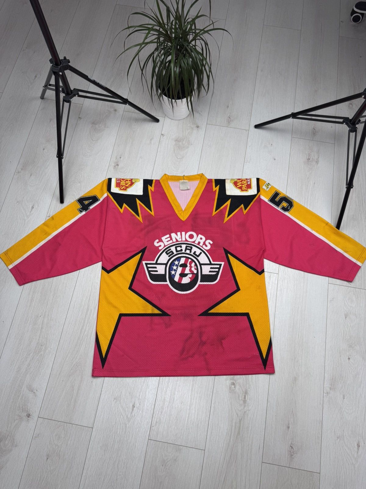 NHL MATCHWORN Rapperswil Jona Lakers Vintage Hockey Jersey 80s Size US XL / EU 56 / 4 - 1 Thumbnail
