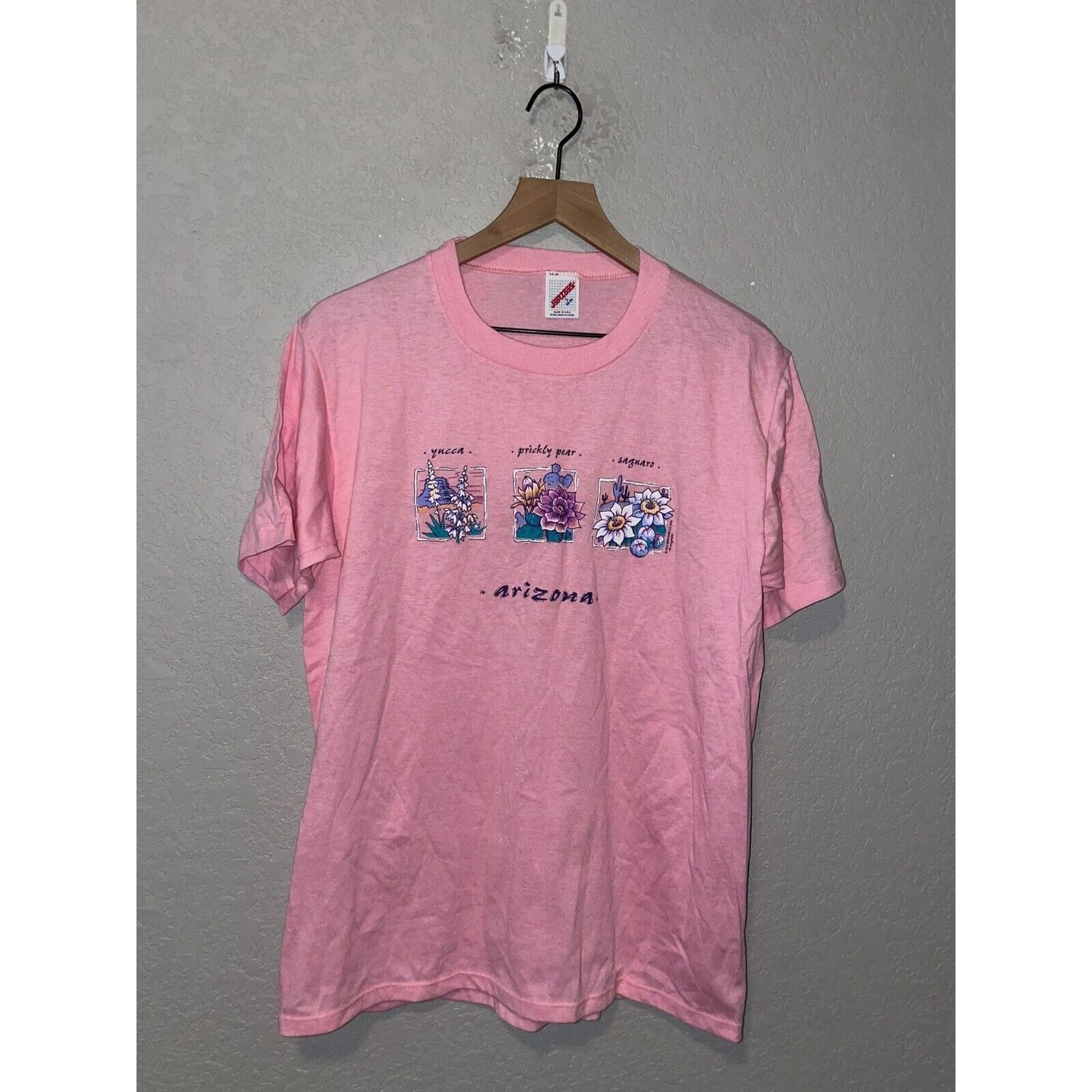 Jerzees Vintage Arizona Flower Shirt Yucca Prickly Pear AZ Tee 90s L Size US L / EU 52-54 / 3 - 1 Thumbnail