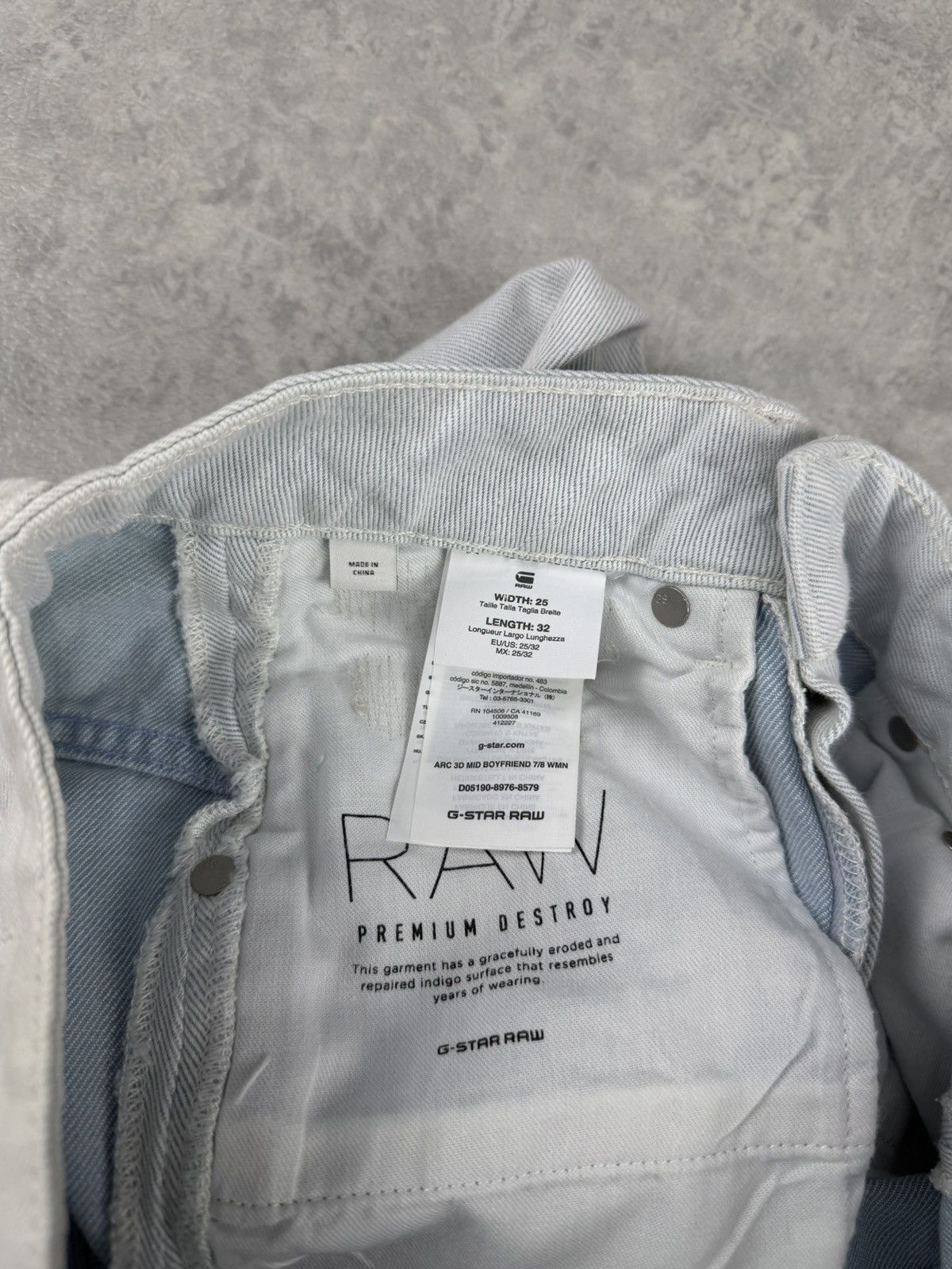 G-Star G-Star Raw Arc 3D Mid Boyfriend 7/8 Women’s Jeans Light Aged Size 25" / US 0 / IT 36 - 13 Thumbnail