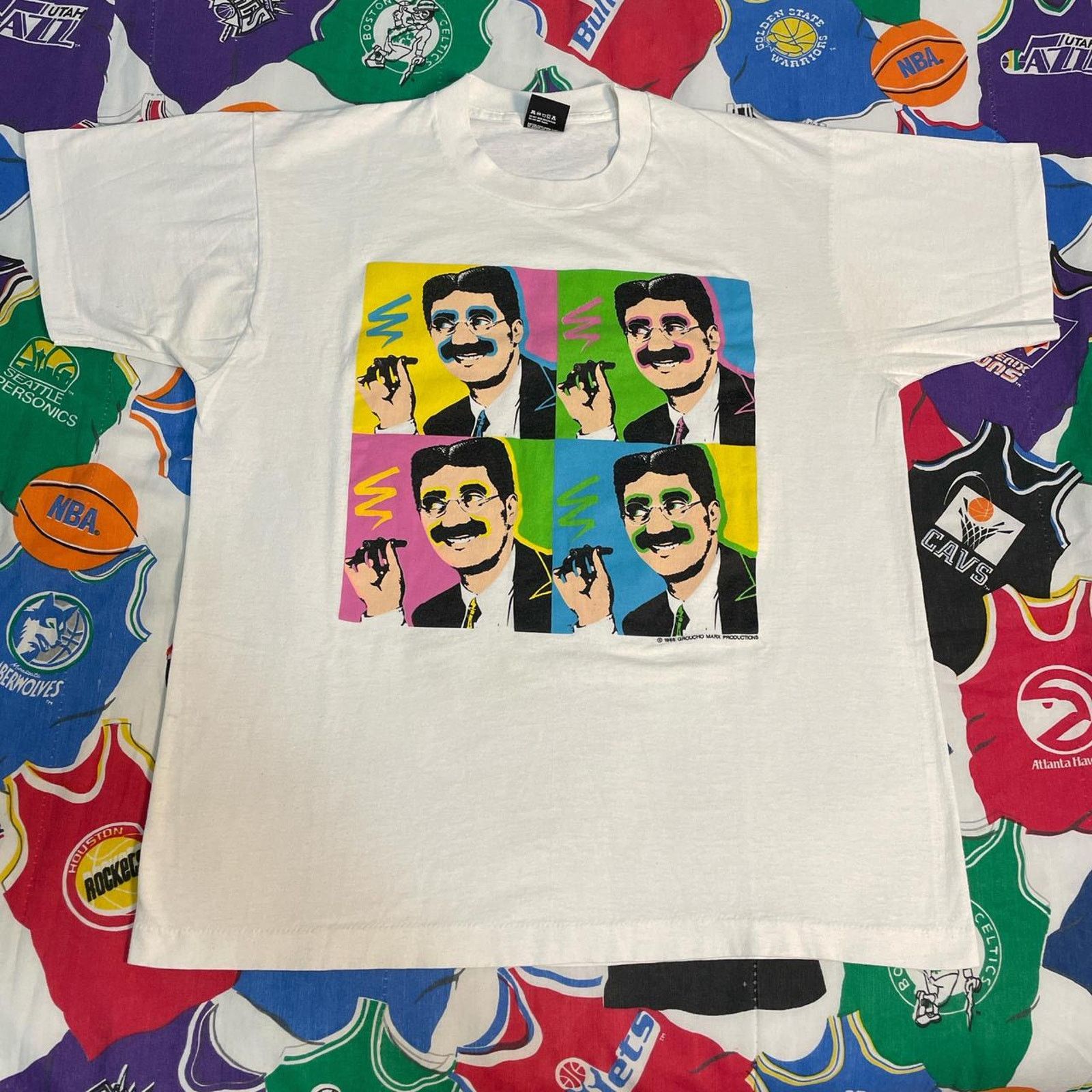 Vintage Vintage 1988 Groucho Marx Productions Andy Warhol Art Tee Size US XL / EU 56 / 4 - 1 Thumbnail