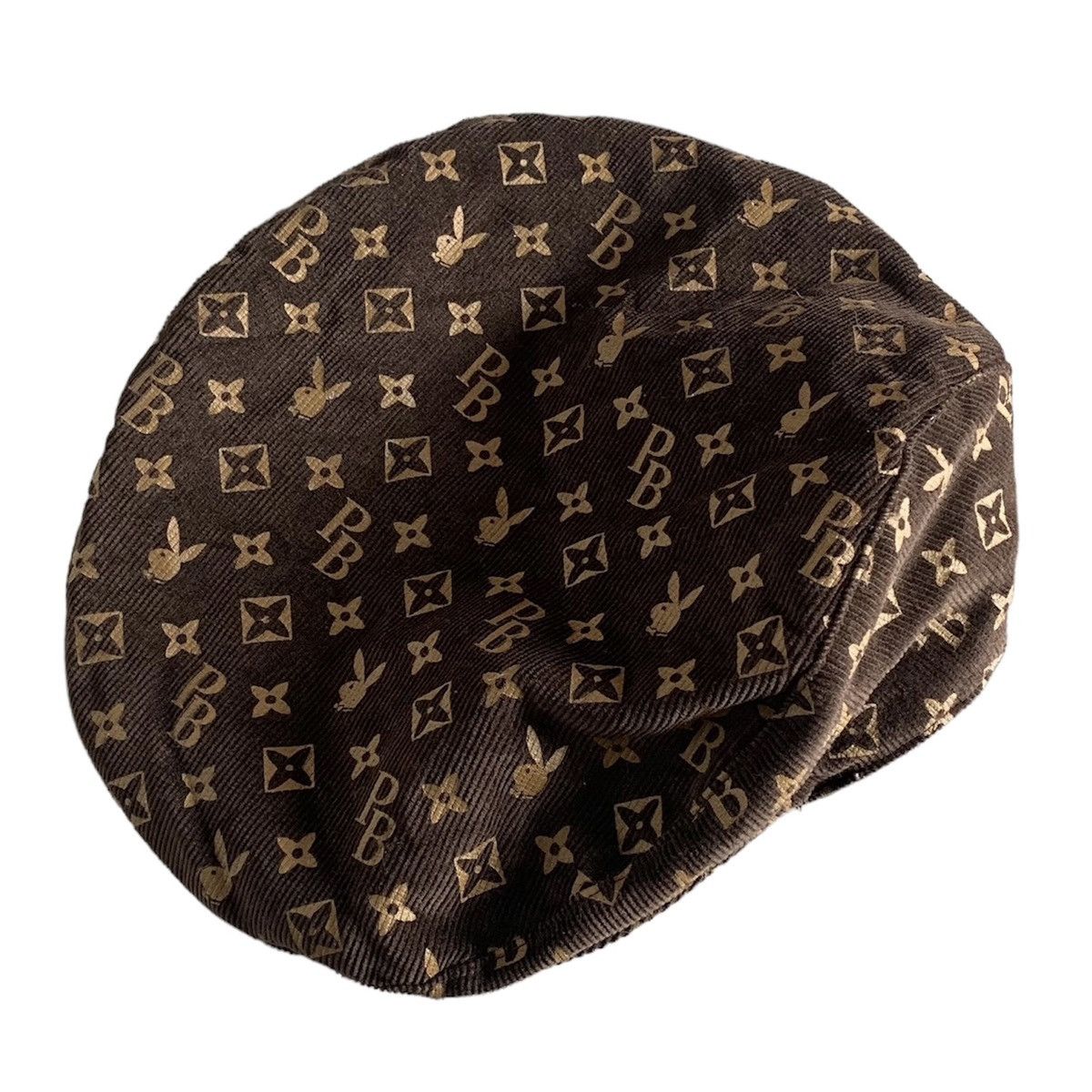 image of Vintage 90's Playboy Monogram Baretta Hat in Brown, Men's