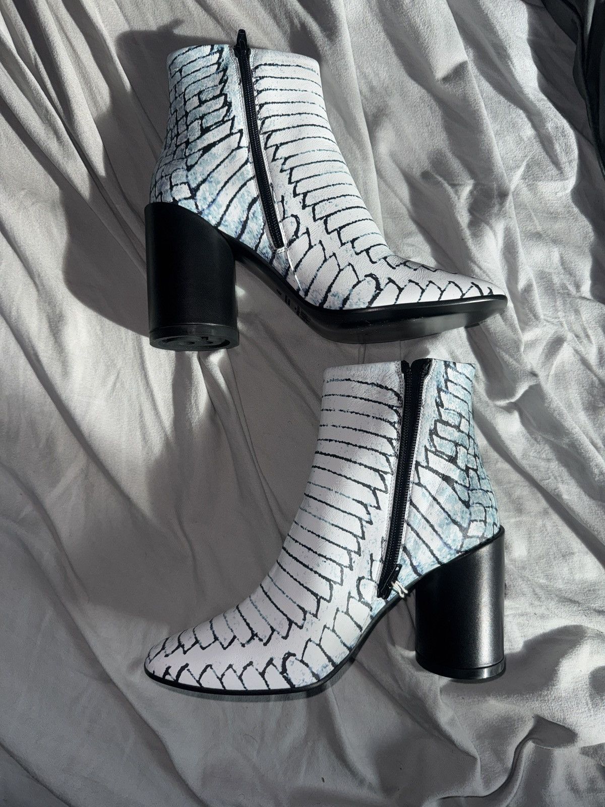 Maison Margiela MM6 Maison Margiela Printed Leather Ankle Boots EU 39 Size US 8.5 / IT 38.5 - 1 Thumbnail