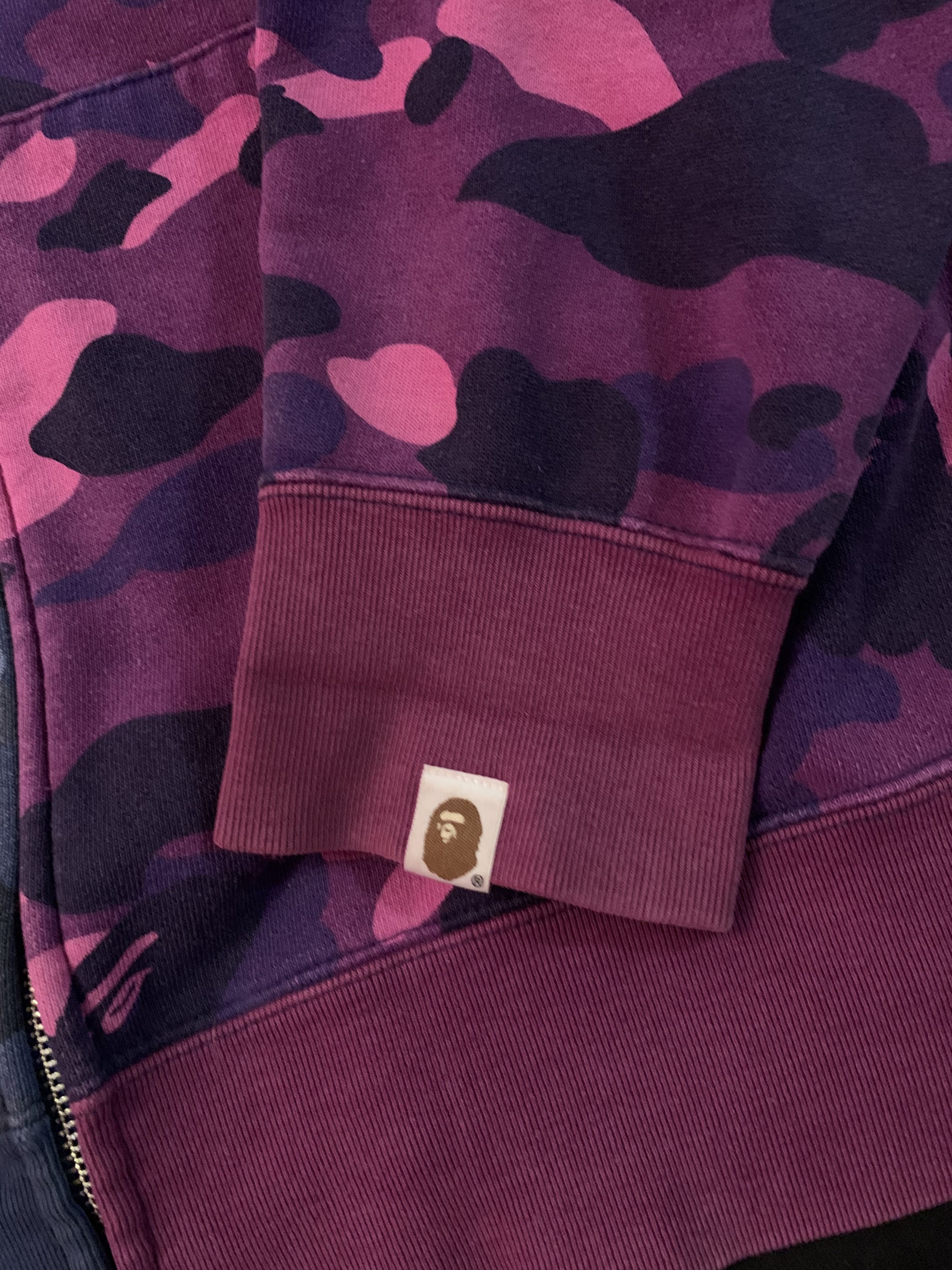 Bape Bape Split Shark Hoodie Blue/Purple Camo Size US L / EU 52-54 / 3 - 9 Thumbnail