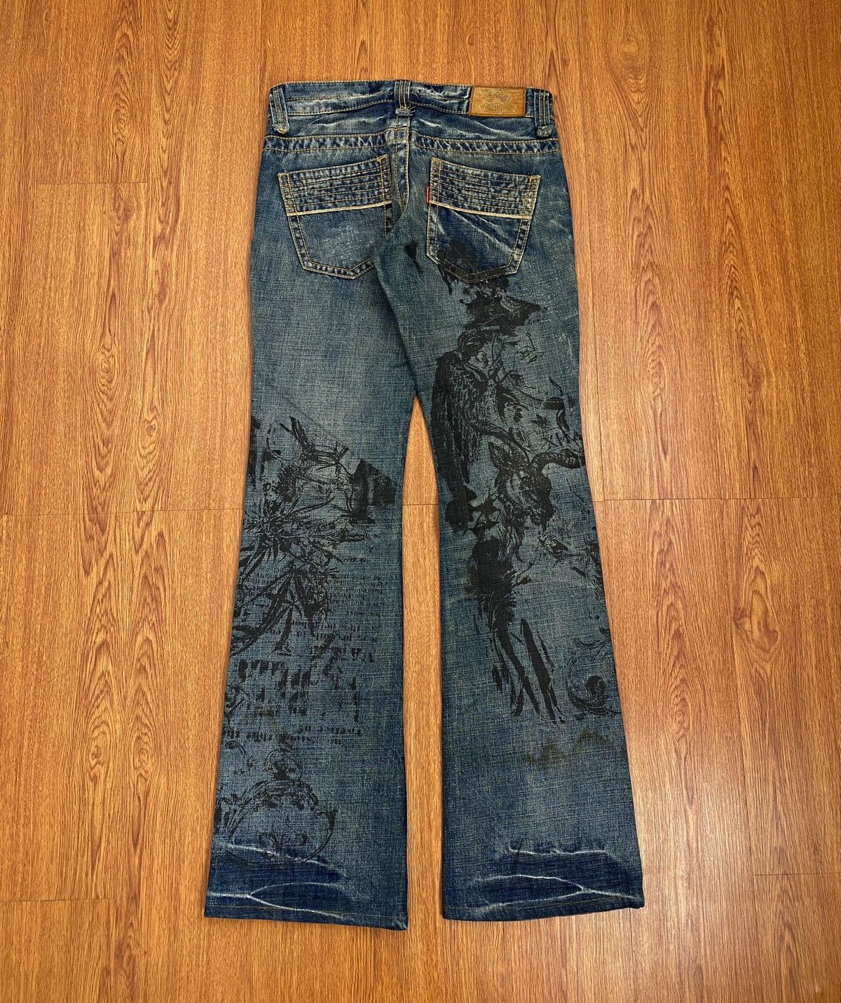 image of Tornado Mart Printed Flared Jeans, Men's (Size 30)