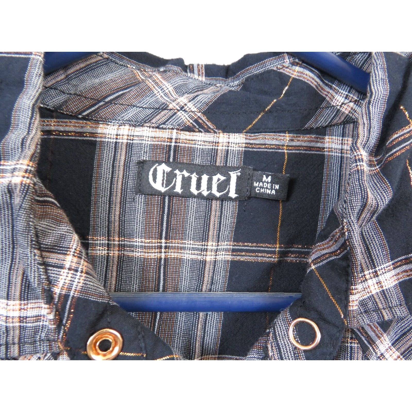 Vintage VINTAGE Cruel Gray Black Plaid snap down ranch cattle Western wear woman M shirt Size M / US 6-8 / IT 42-44 - 4 Thumbnail