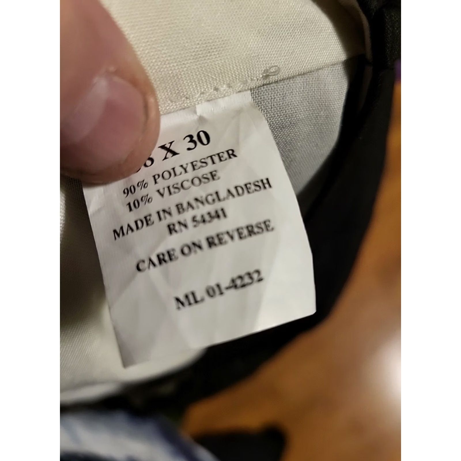 Vintage Louis Raphael Dress Pants Flat Front Black 38 x 30 Poly Blend Mens Regular Tailored Front Size US 38 / EU 54 - 3 Thumbnail