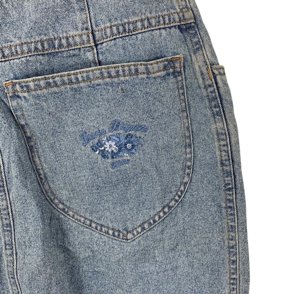 Laura Biagiotti Vintage LAURA BIAGIOTTI ITALY Floral Denim Jeans Midi Skirt Size 26" / US 2 / IT 38 - 7 Thumbnail