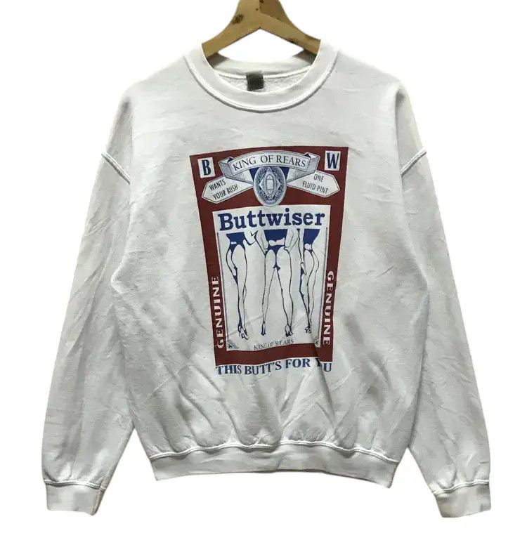 Gildan Vintage Buttwiser King Of Rears Sweatshirts Size US M / EU 48-50 / 2 - 1 Thumbnail