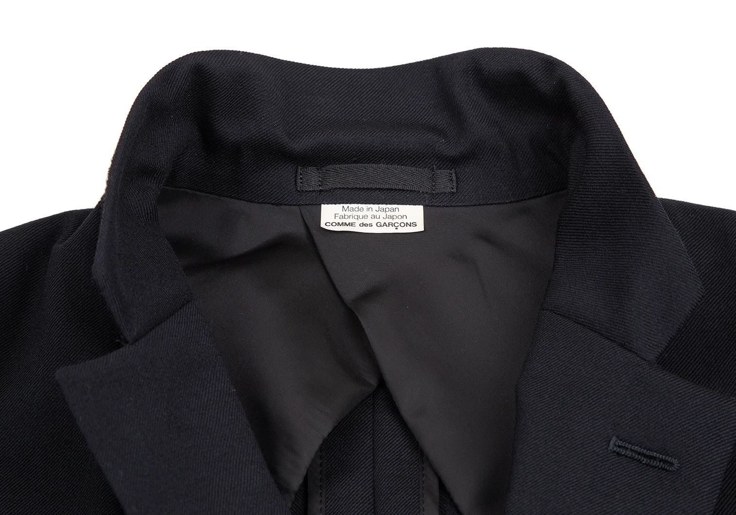 Comme des Garcons Homme Plus Stretch Wool Cutaway Jacket in Navy, Size S Size US S / EU 44-46 / 1 - 4 Thumbnail