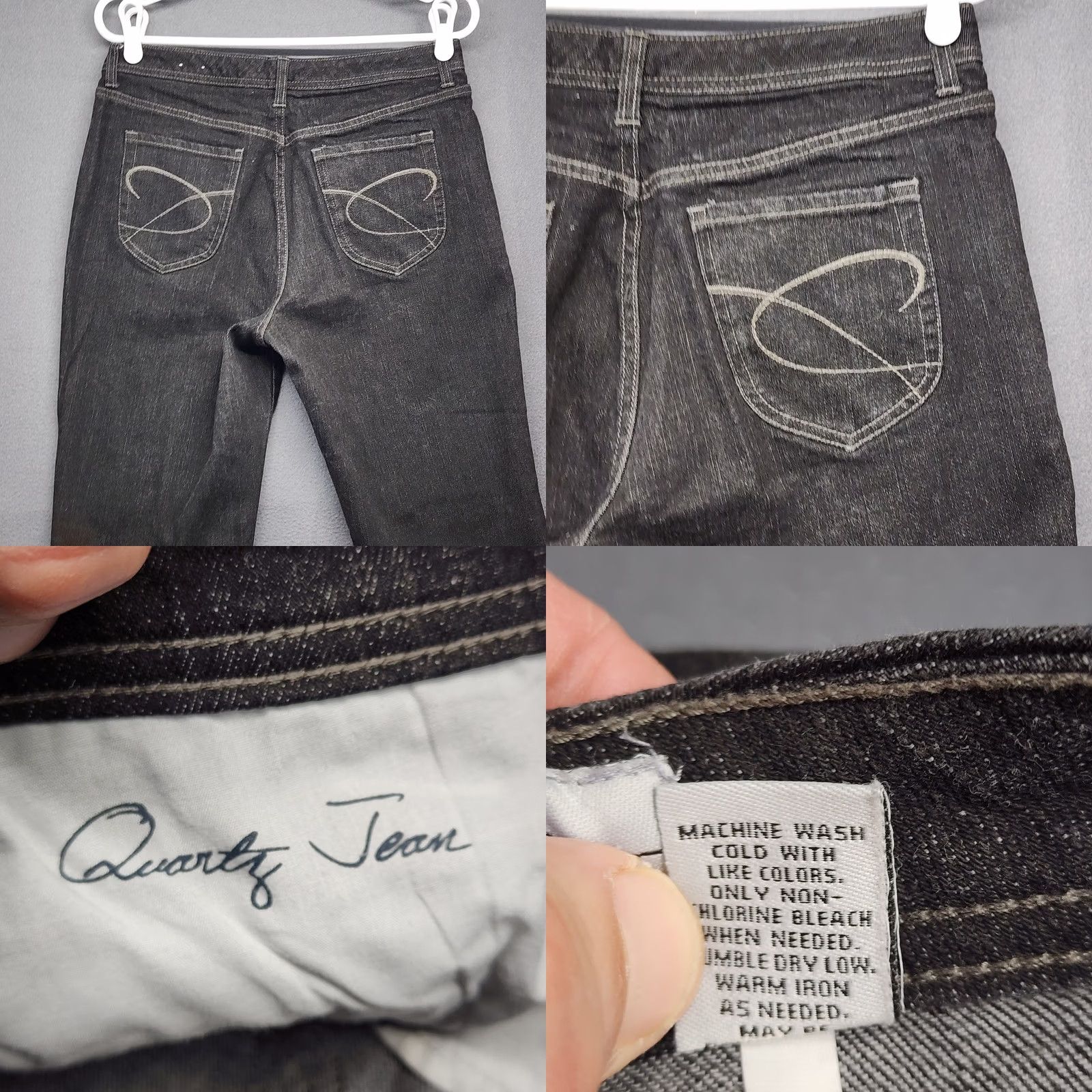 Vintage Chico's Platinum Jeans Bootcut Mid Rise 10 Short Womens Black Stretch 5-Pocket Denim Shorts? Size 32" / US 10 / IT 46 - 9 Thumbnail