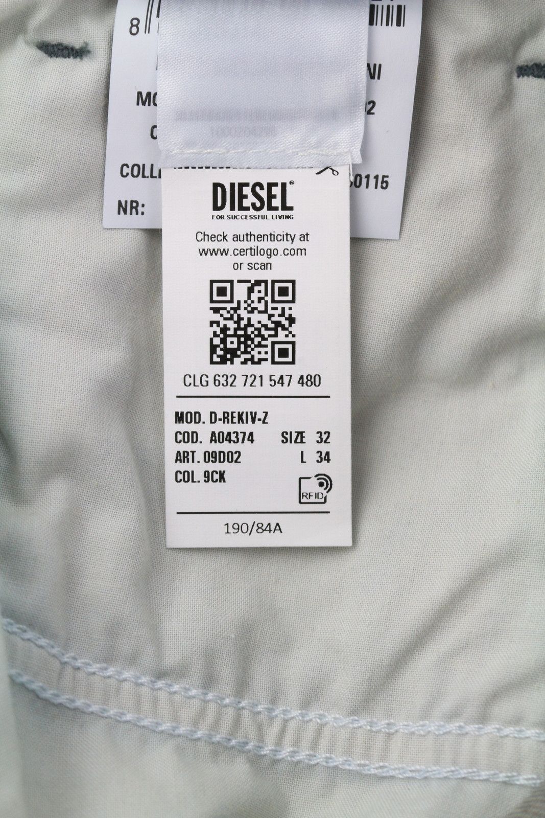 Diesel D-REKIV-Z 09D02 W32/L34 Regular Washed Jeans 40933 Size US 32 / EU 48 - 11 Thumbnail