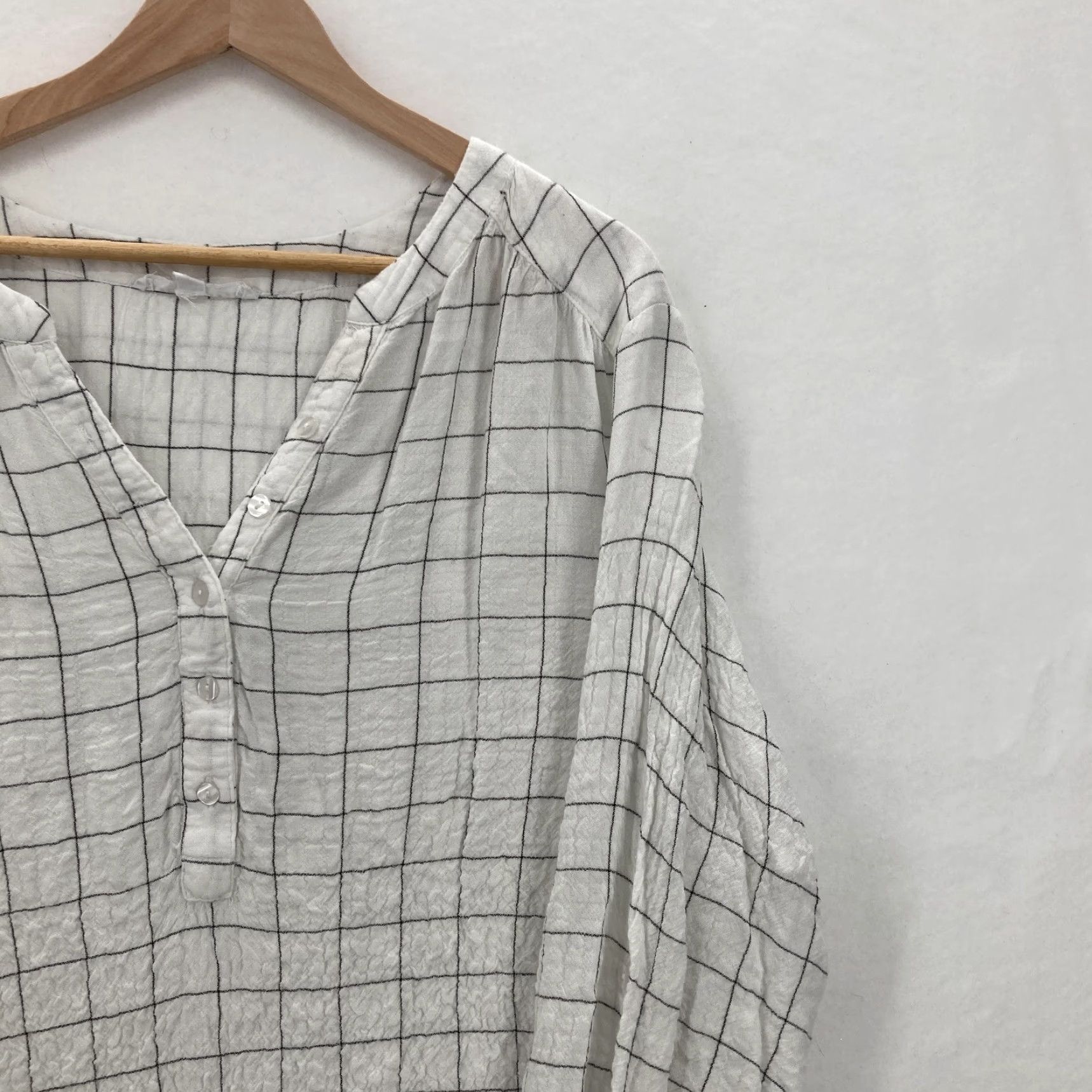 Vintage VINTAGE Jane + Delancey Shirt Womens 1X Windowpane Grid Long Sleeve Tunic Top Lagenlook Size XL / US 12-14 / IT 48-50 - 2 Thumbnail