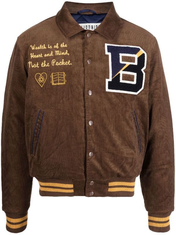 image of Billionaire Boys Club Logo Patch Corduroy Jacket in Brown, Men's (Size XS)