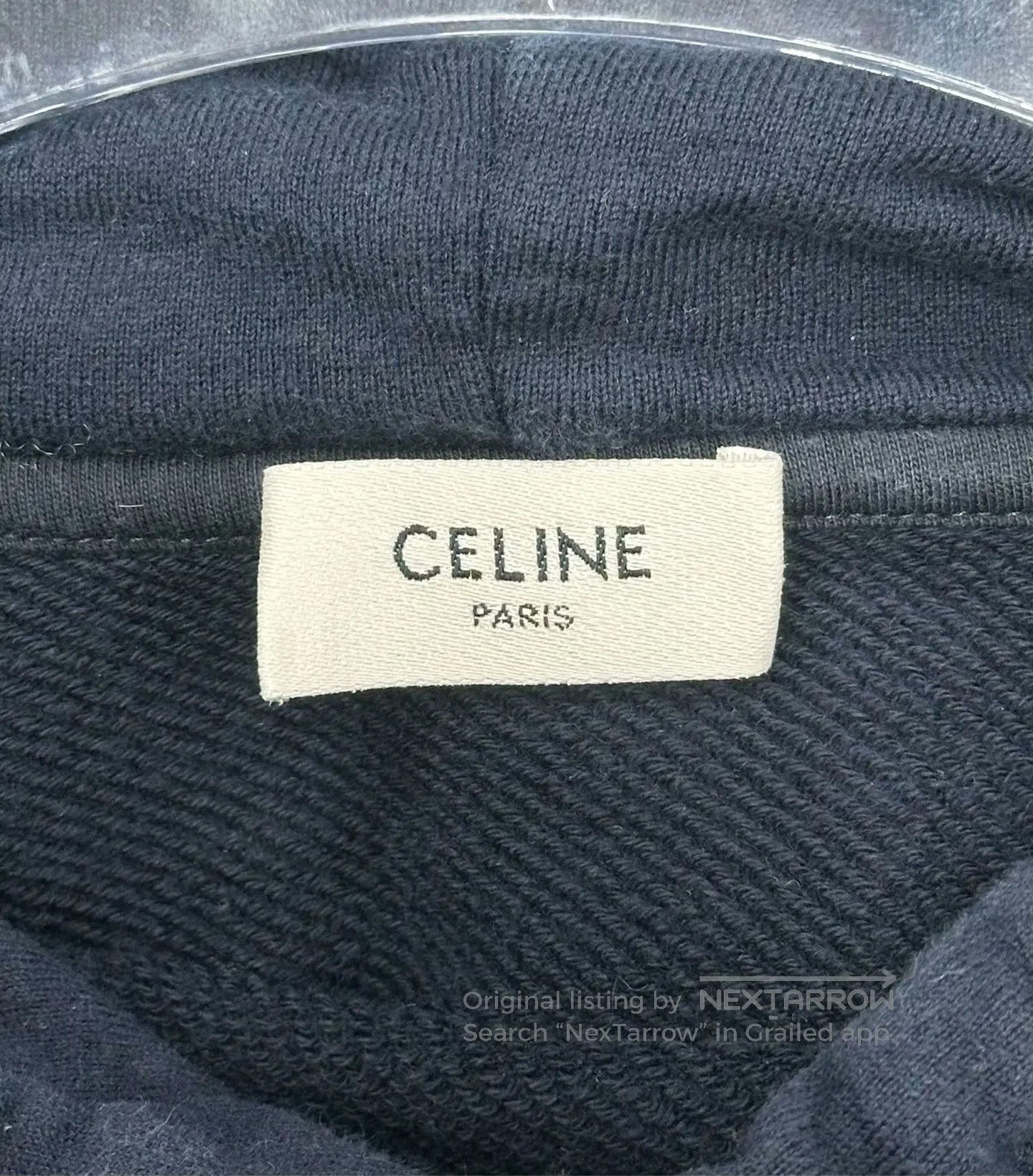 Celine CELINE Dark Blue Carriage Letter Logo Hooded Sweatshirt| Size US M / EU 48-50 / 2 - 3 Thumbnail