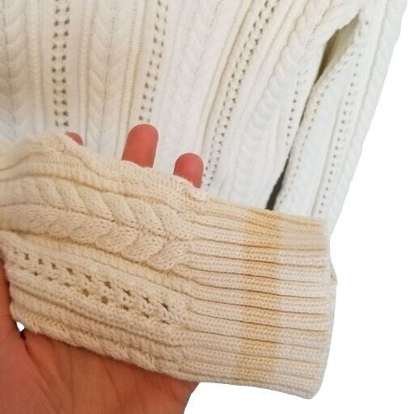 Lauren Ralph Lauren Lauren Ralph Lauren Womens Cable Knit V-Neck Sweater Size M Size M / US 6-8 / IT 42-44 - 4 Thumbnail