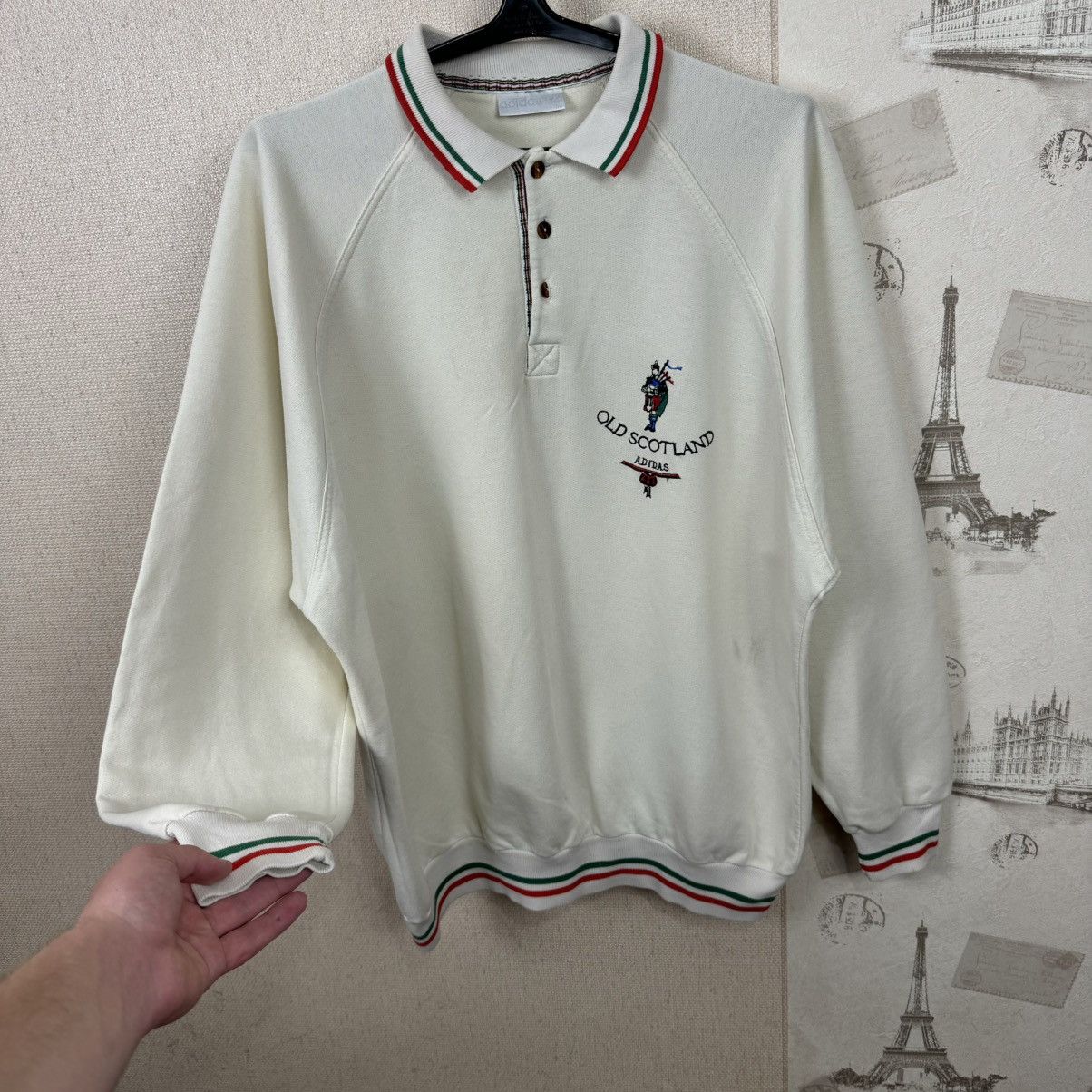 Adidas Vintage Adidas Old Scotland Sweartshirt Sz L Beige Mens Size US L / EU 52-54 / 3 - 15 Thumbnail