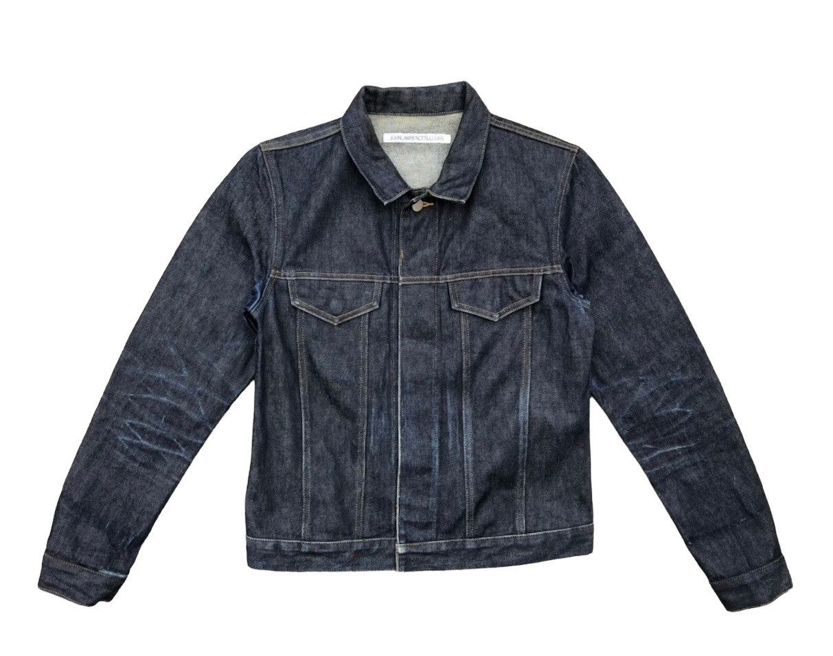 Image of John Lawrence Sullivan Japan Distressed Ripped Denim Jacket, Men's (Size Small)