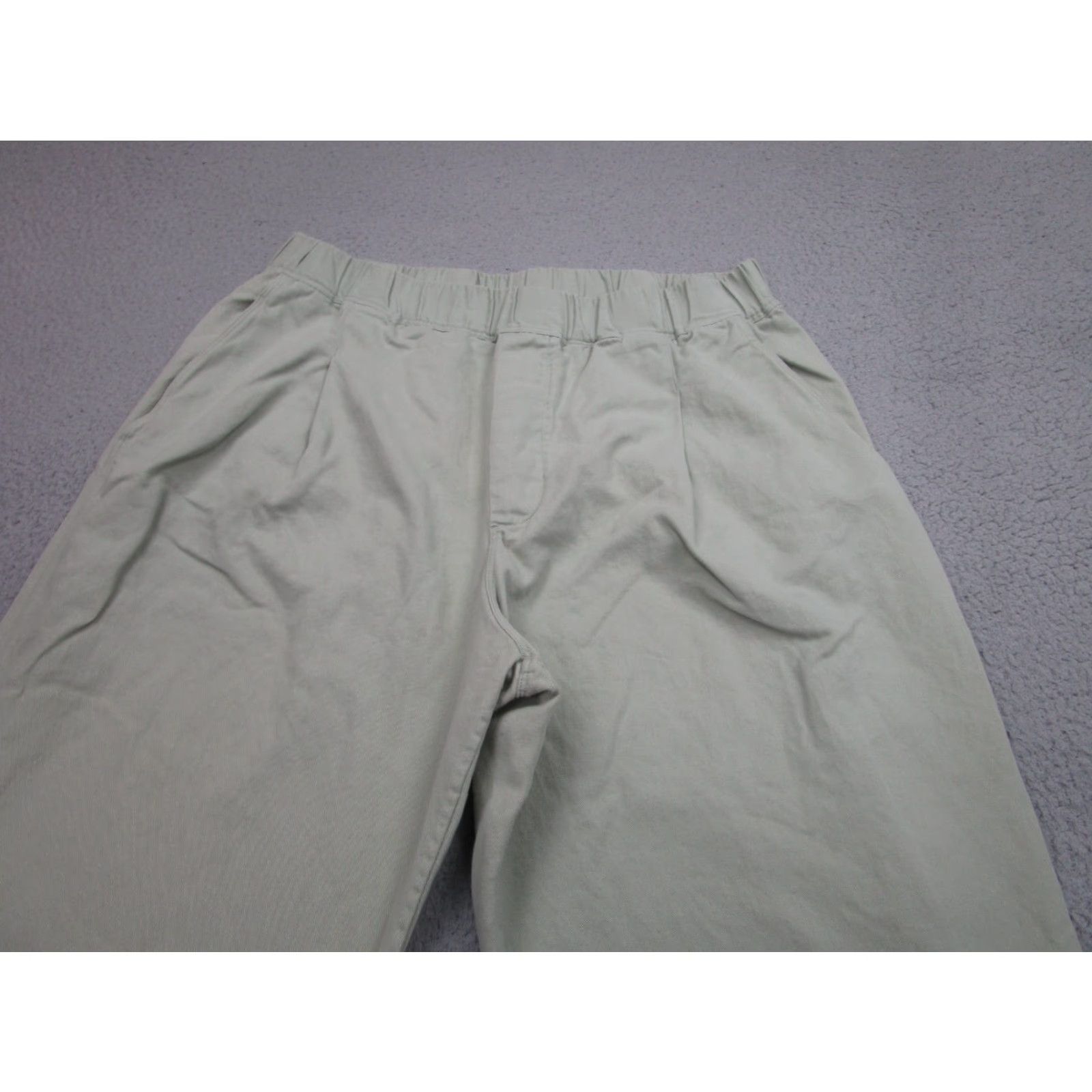 Cos COS Pants Womens L Green Linen Blend Wide-Leg Beach Resort Bohemian Comfort Pockets High-Rise 27in Inseam Vintage? No (but not vintage). Size 36" / US 14 / IT 50 - 2 Thumbnail