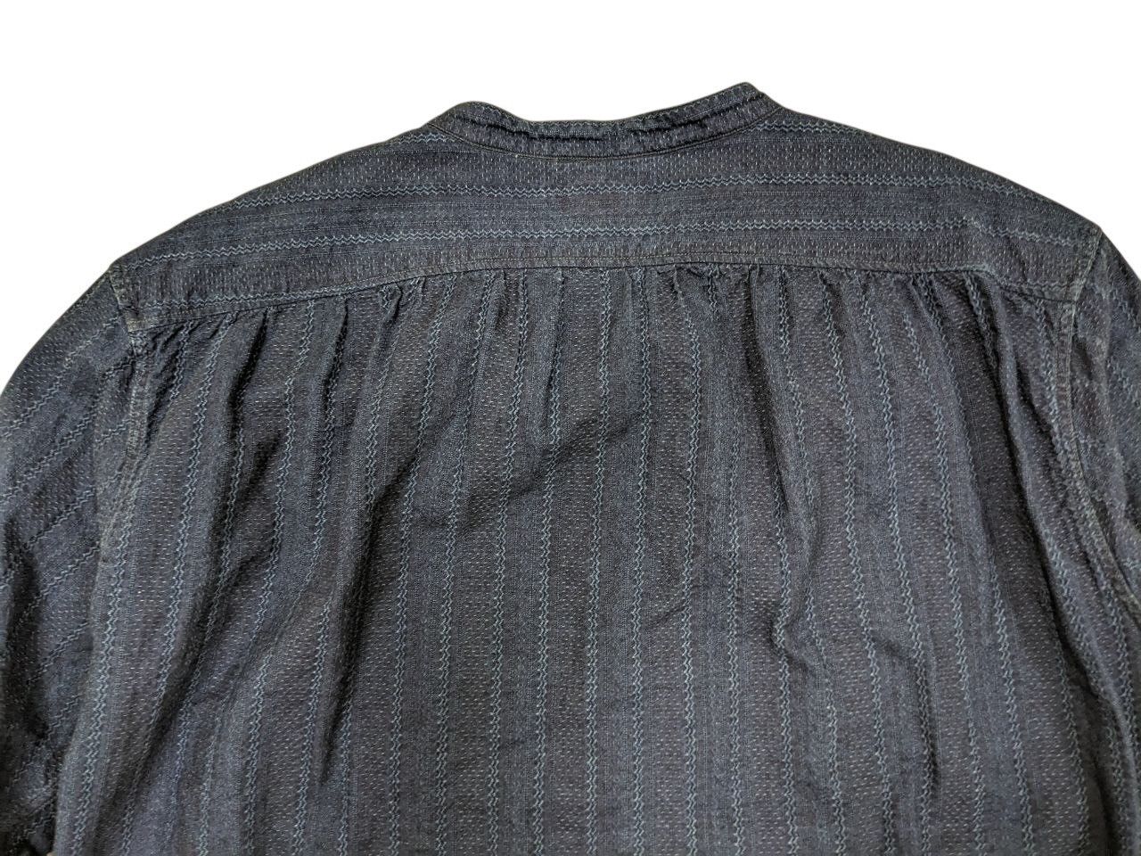 Pherrow's Pherrow’s Sashiko Pure Blue Indigo Collar Band Shirt Size US M / EU 48-50 / 2 - 4 Thumbnail