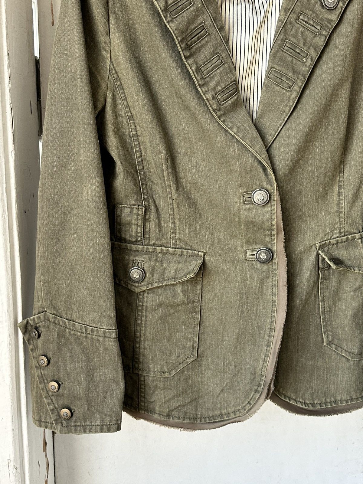 Beauty Beast × Le Grande Bleu (L.G.B.) × Vintage Vintage Khaki Metal Buttons Jacket Size L / US 10 / IT 46 - 4 Thumbnail