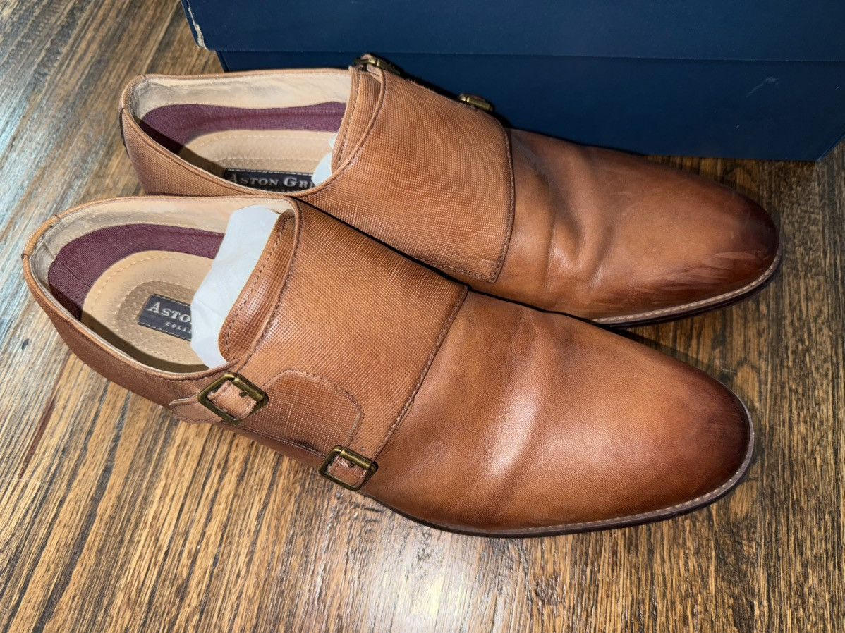 Aston Grey Aston Grey Collection Cognac Leather Monk Oxford Shoe 12 Size US 12 / EU 45 - 2 Thumbnail