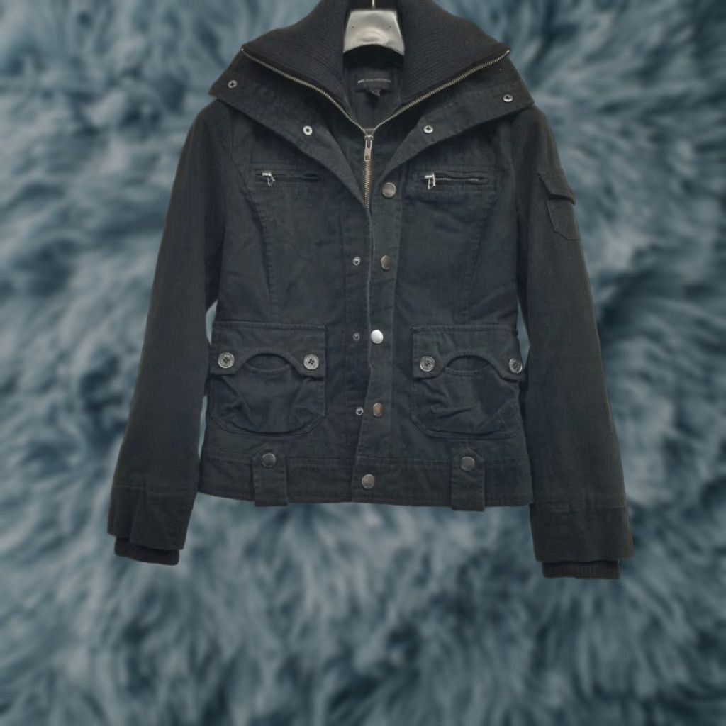 Mango Mango Women's Denim Jacket Black Button Up Cotton Jacket Accents Size XXS Regular Jacket Size XS / US 0-2 / IT 36-38 - 1 Thumbnail