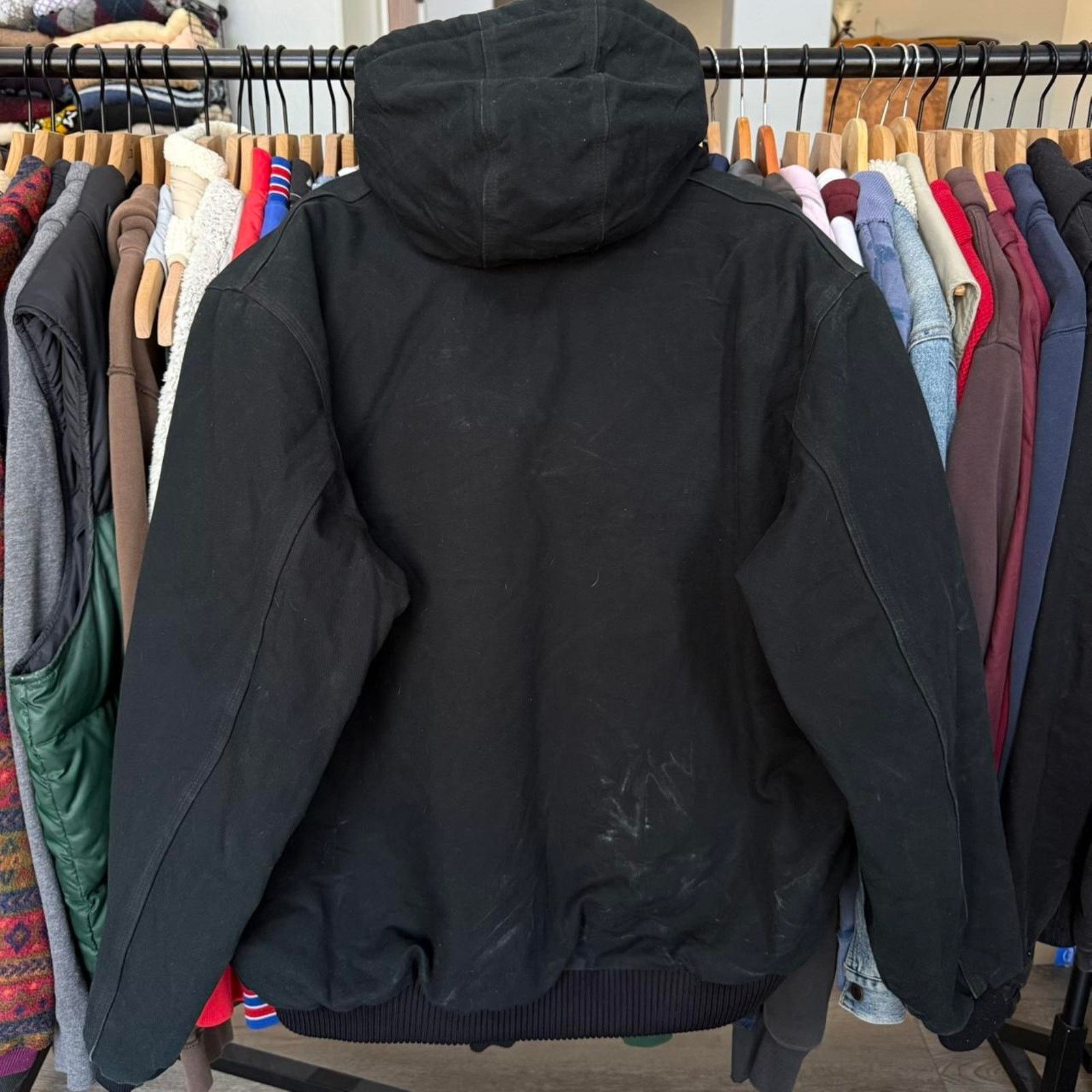 Carhartt Vintage 2005 Carhartt J130 Hooded Jacket Black Great Wear Size US XXL / EU 58 / 5 - 6 Thumbnail